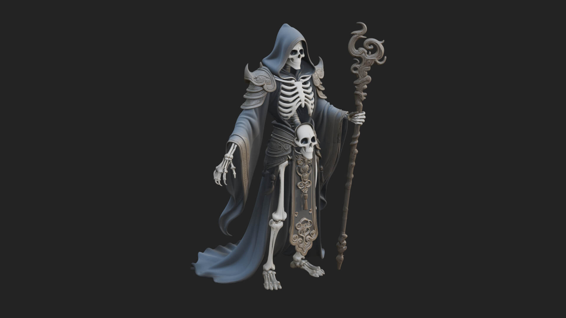 Skeleton Lich Statue Design 1 3D Print Model 3D Model