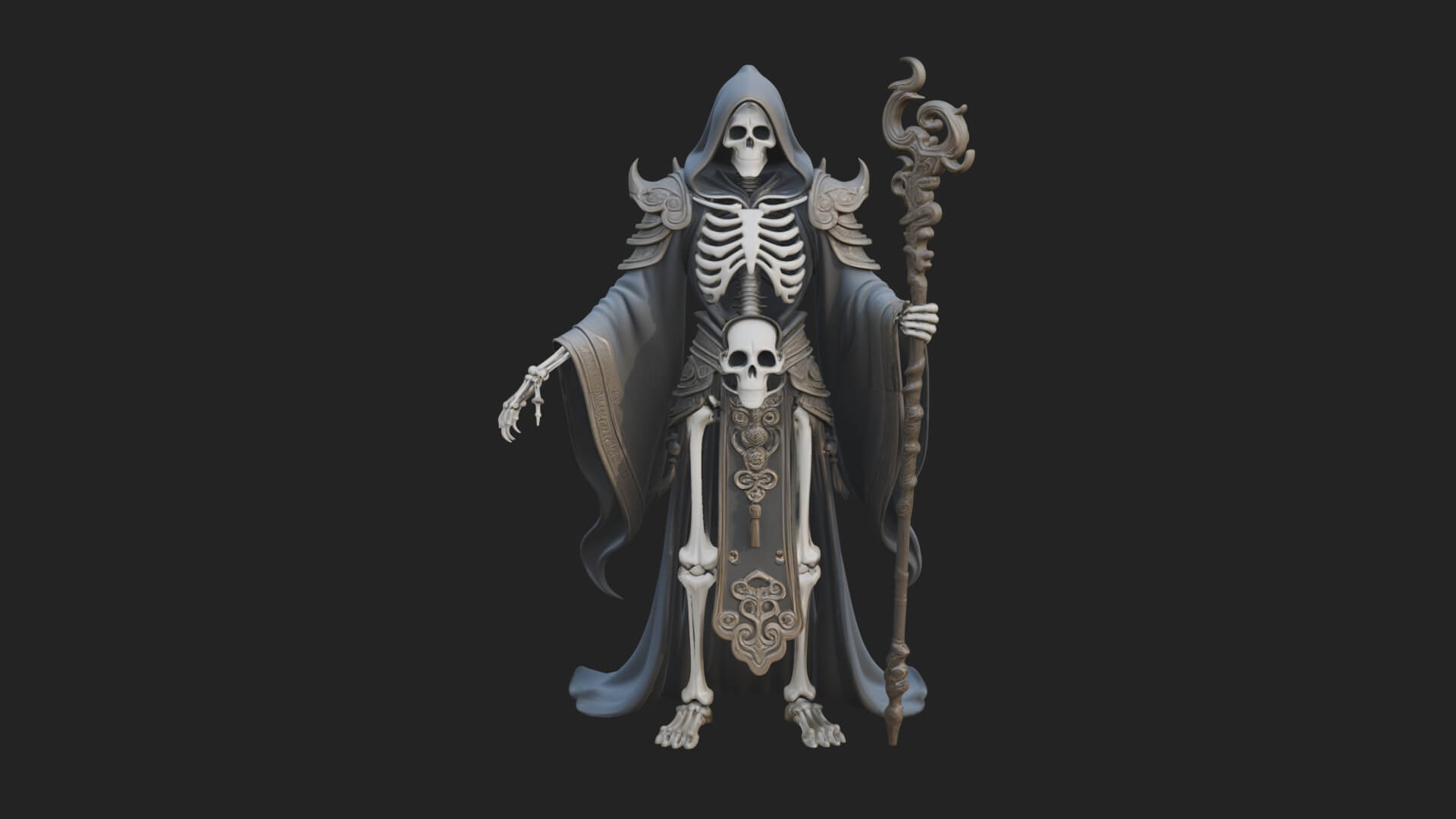 Skeleton Lich Statue Design 1 3D Print Model 3D Model