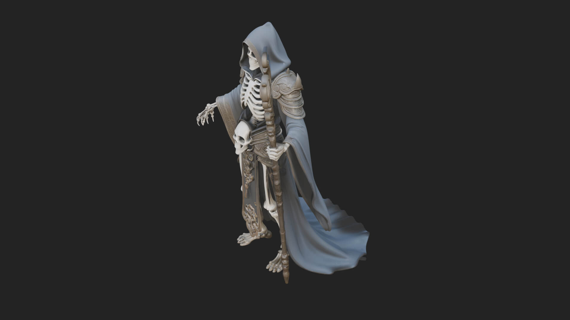 Skeleton Lich Statue Design 1 3D Print Model 3D Model