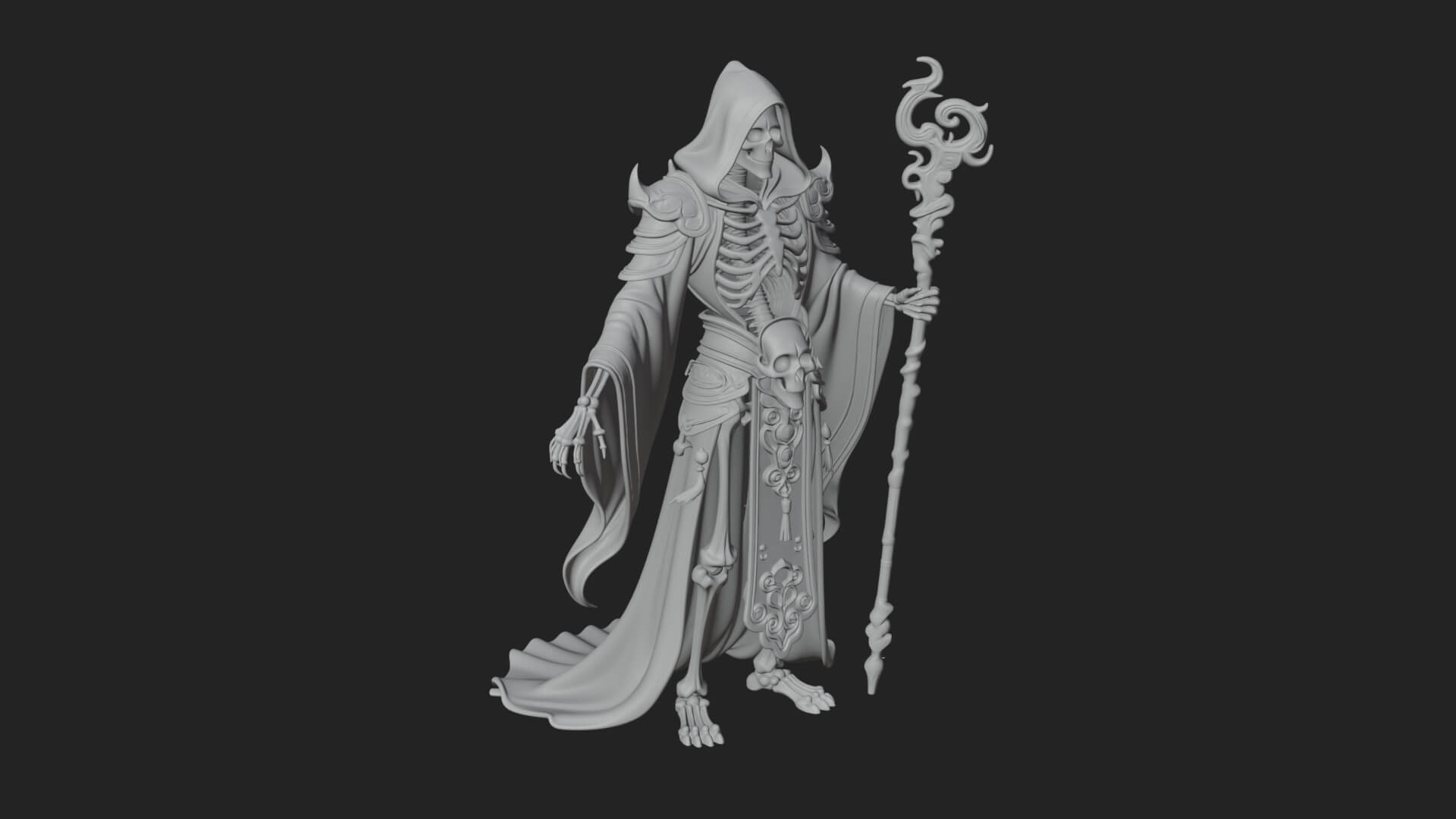 Skeleton Lich Statue Design 1 3D Print Model 3D Model