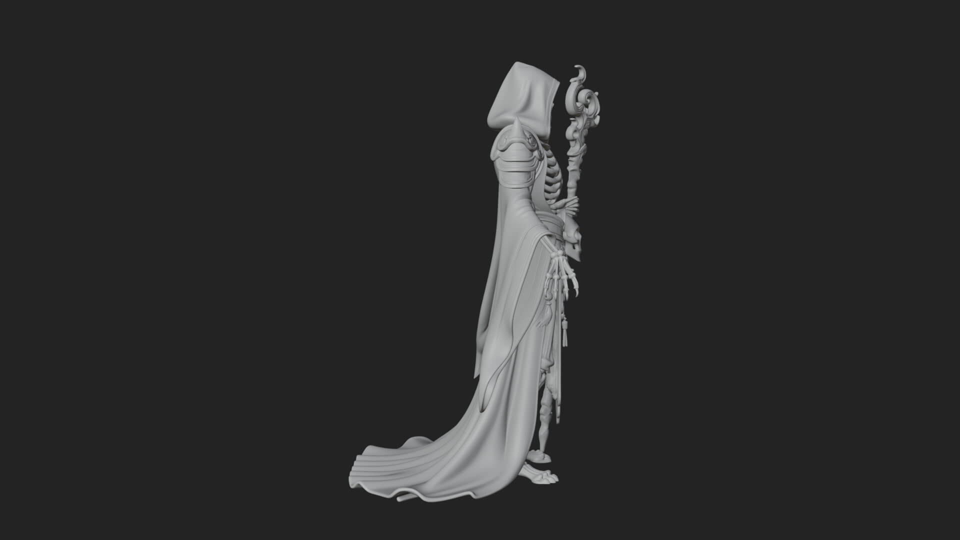 Skeleton Lich Statue Design 1 3D Print Model 3D Model