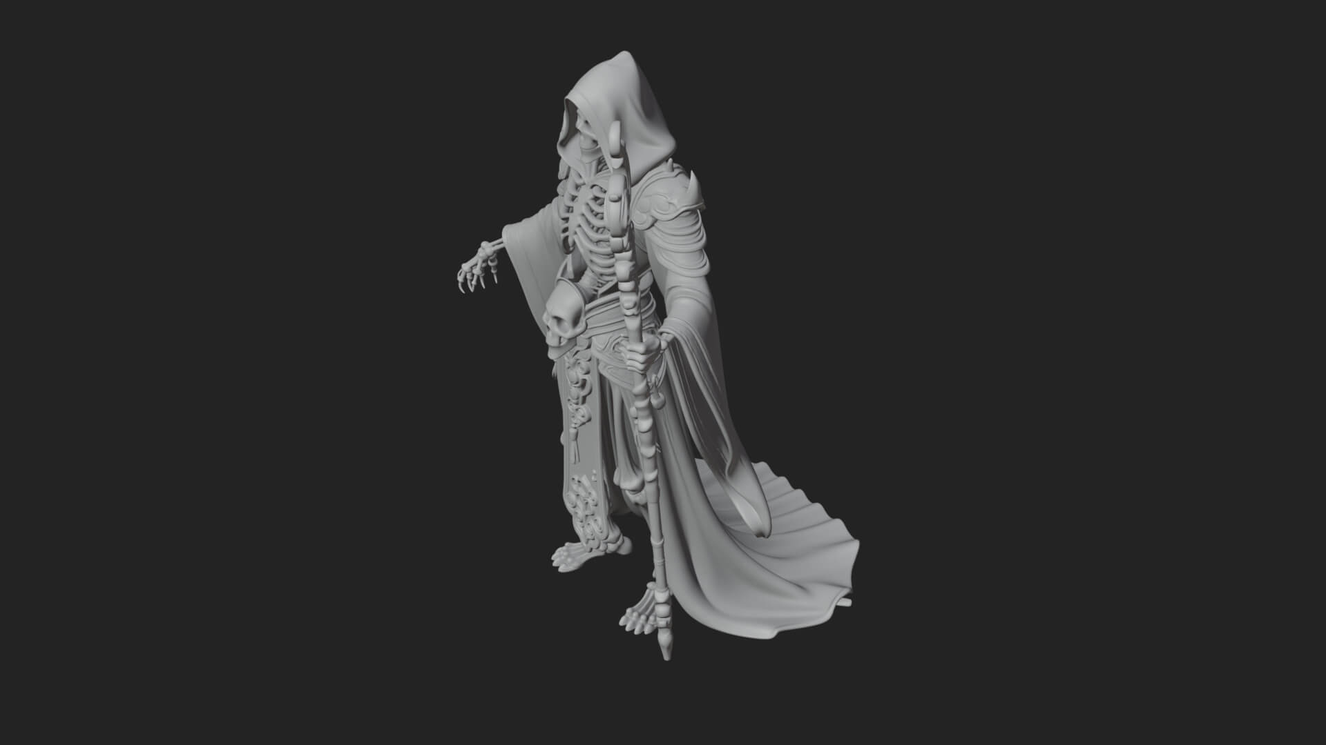Skeleton Lich Statue Design 1 3D Print Model 3D Model