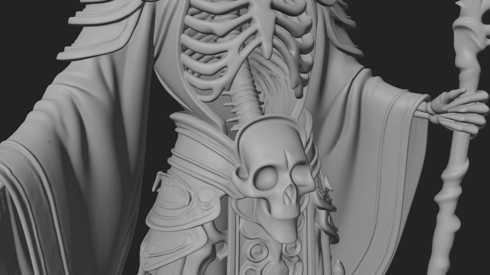 Skeleton Lich Statue Design 1 3D Print Model 3D Model