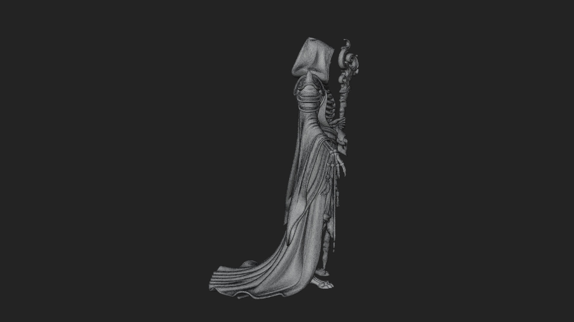 Skeleton Lich Statue Design 1 3D Print Model 3D Model