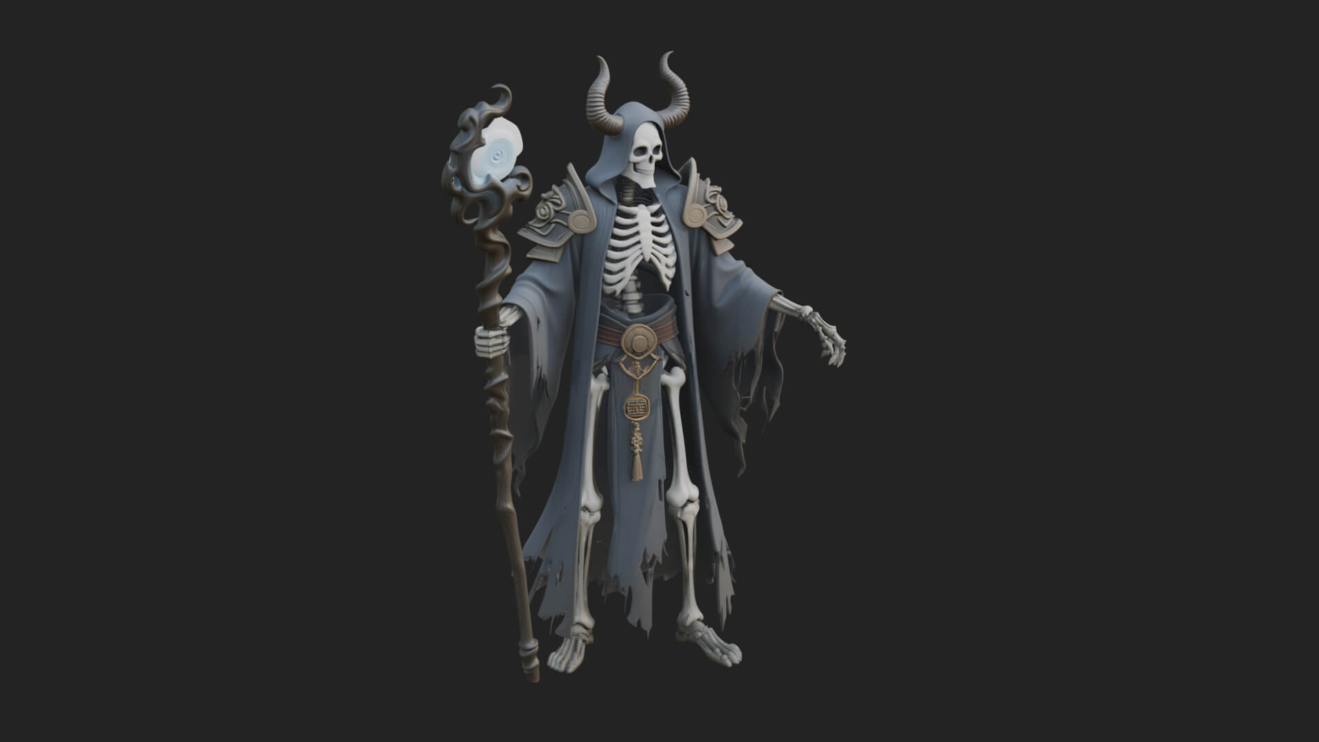 Skeleton Lich Statue Design 10 3D Print Model 3D Model