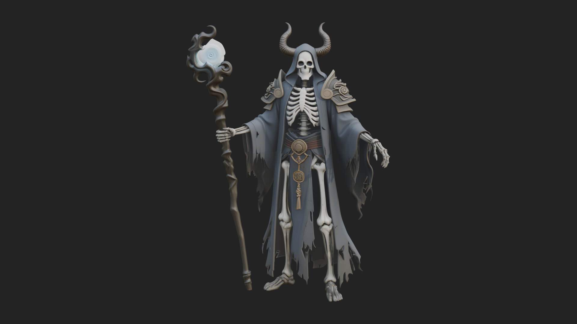 Skeleton Lich Statue Design 10 3D Print Model 3D Model
