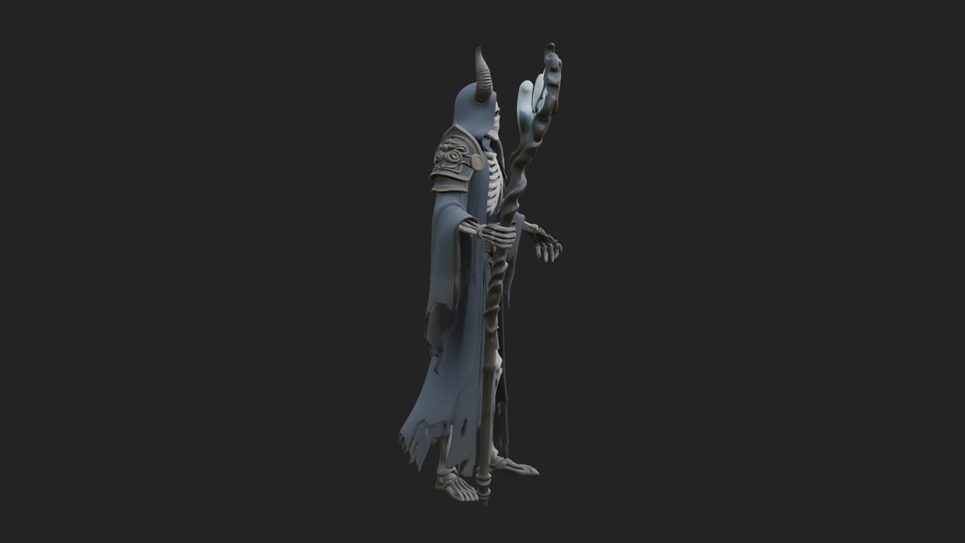 Skeleton Lich Statue Design 10 3D Print Model 3D Model
