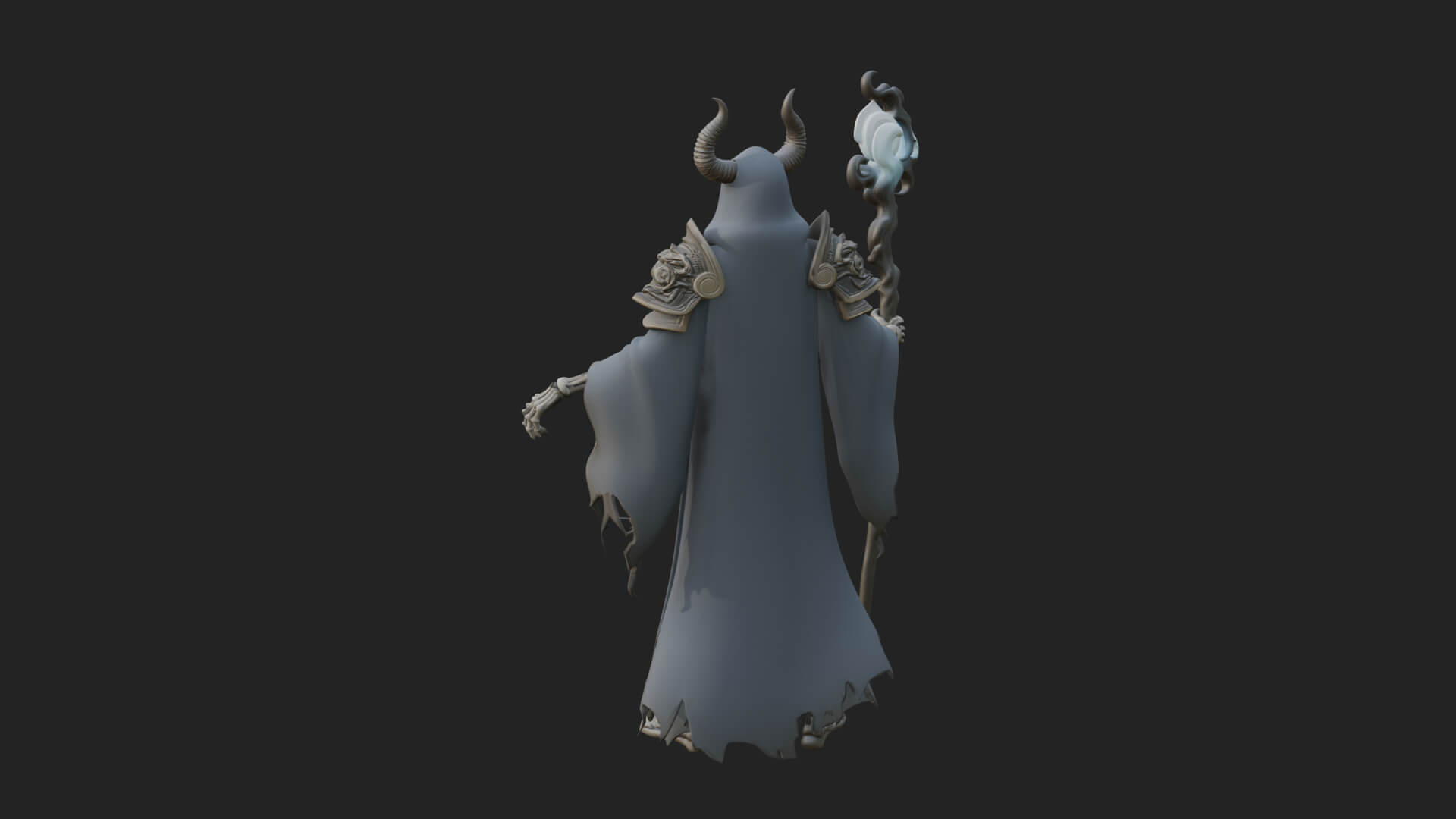 Skeleton Lich Statue Design 10 3D Print Model 3D Model