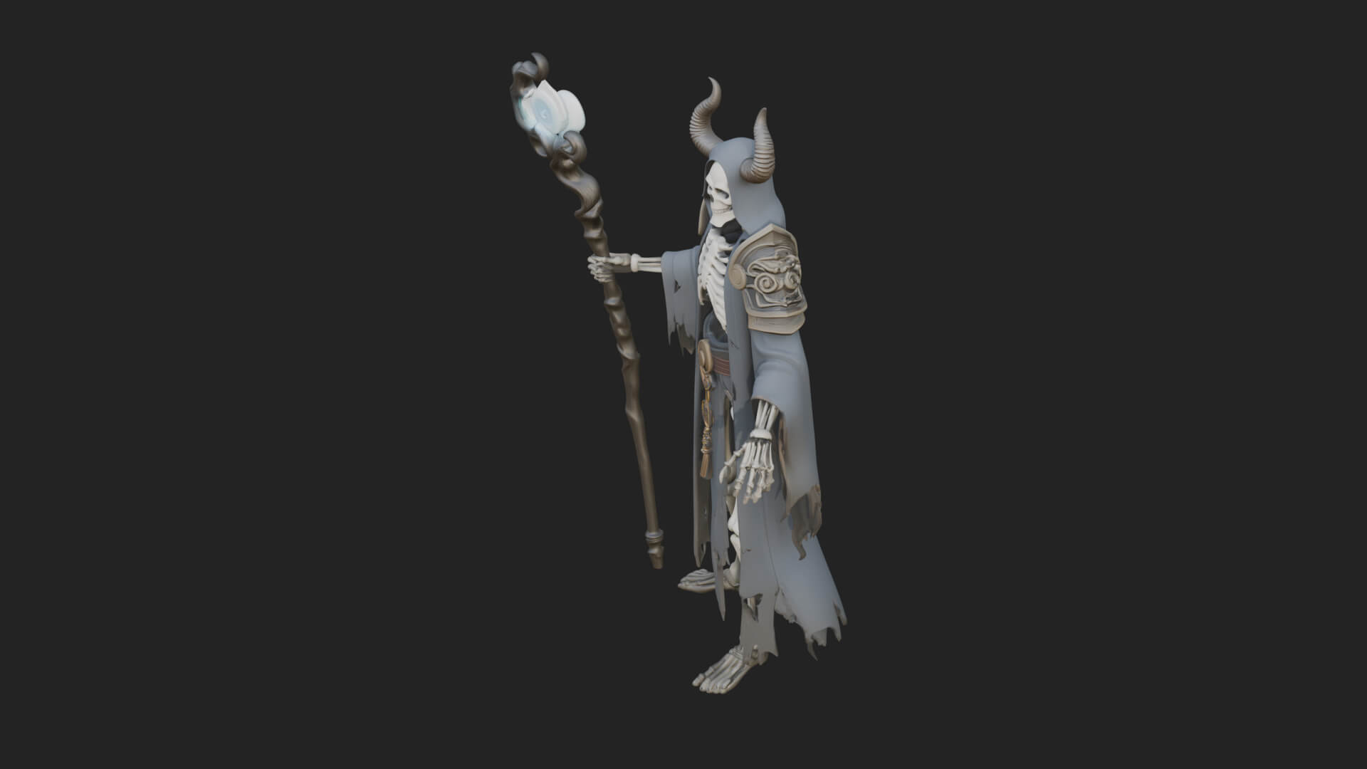 Skeleton Lich Statue Design 10 3D Print Model 3D Model