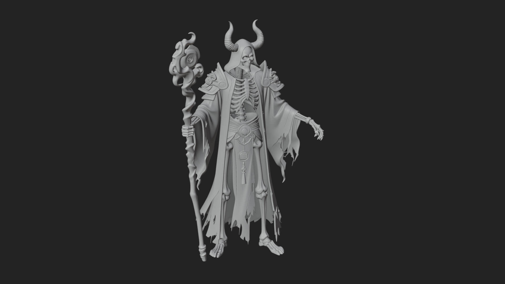 Skeleton Lich Statue Design 10 3D Print Model 3D Model