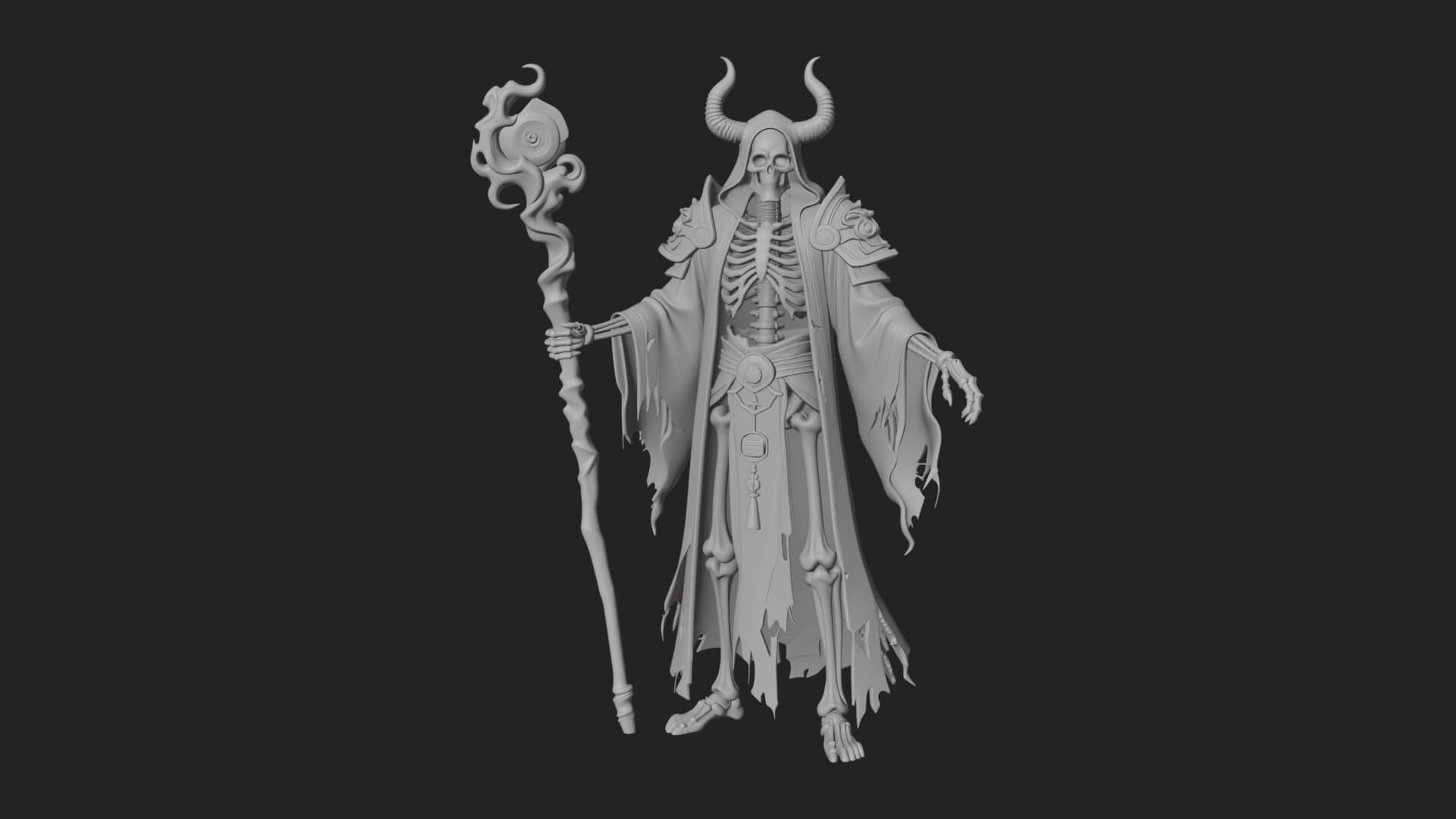 Skeleton Lich Statue Design 10 3D Print Model 3D Model