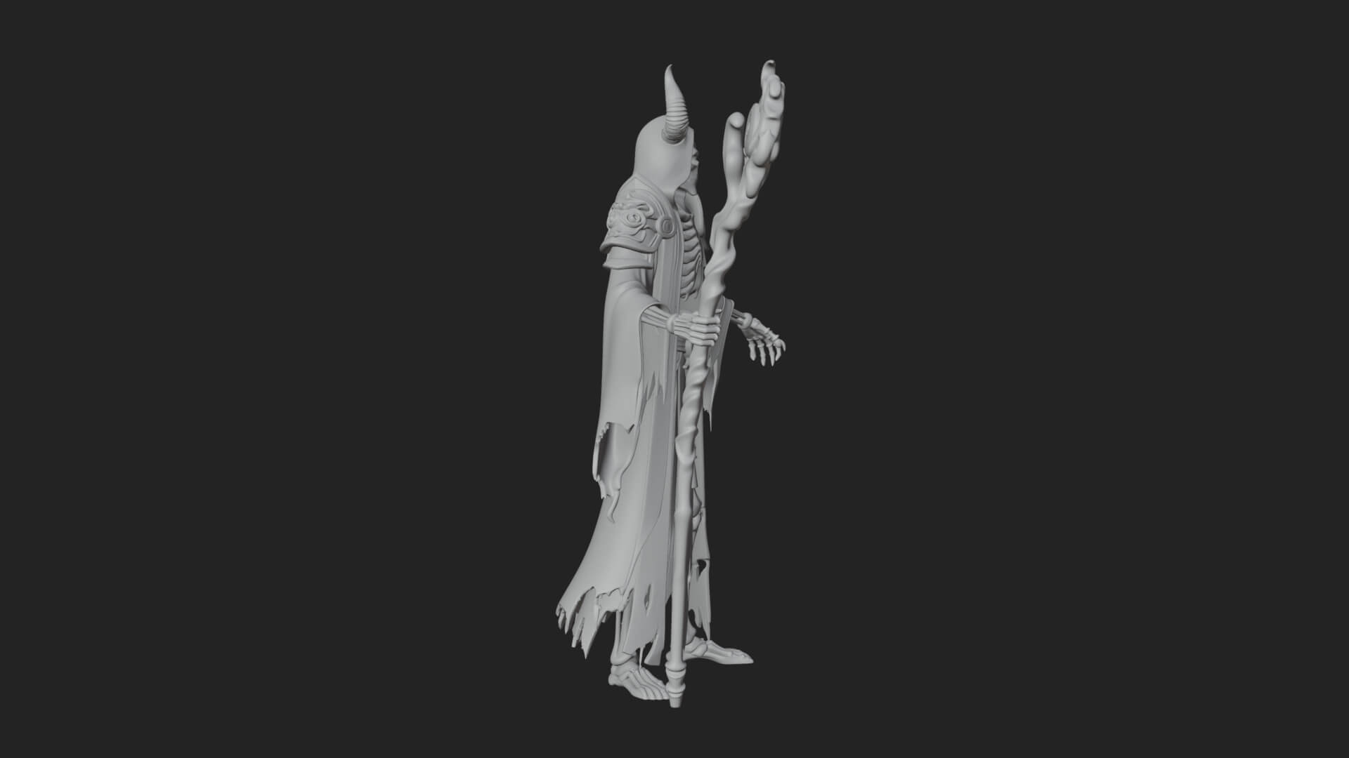 Skeleton Lich Statue Design 10 3D Print Model 3D Model