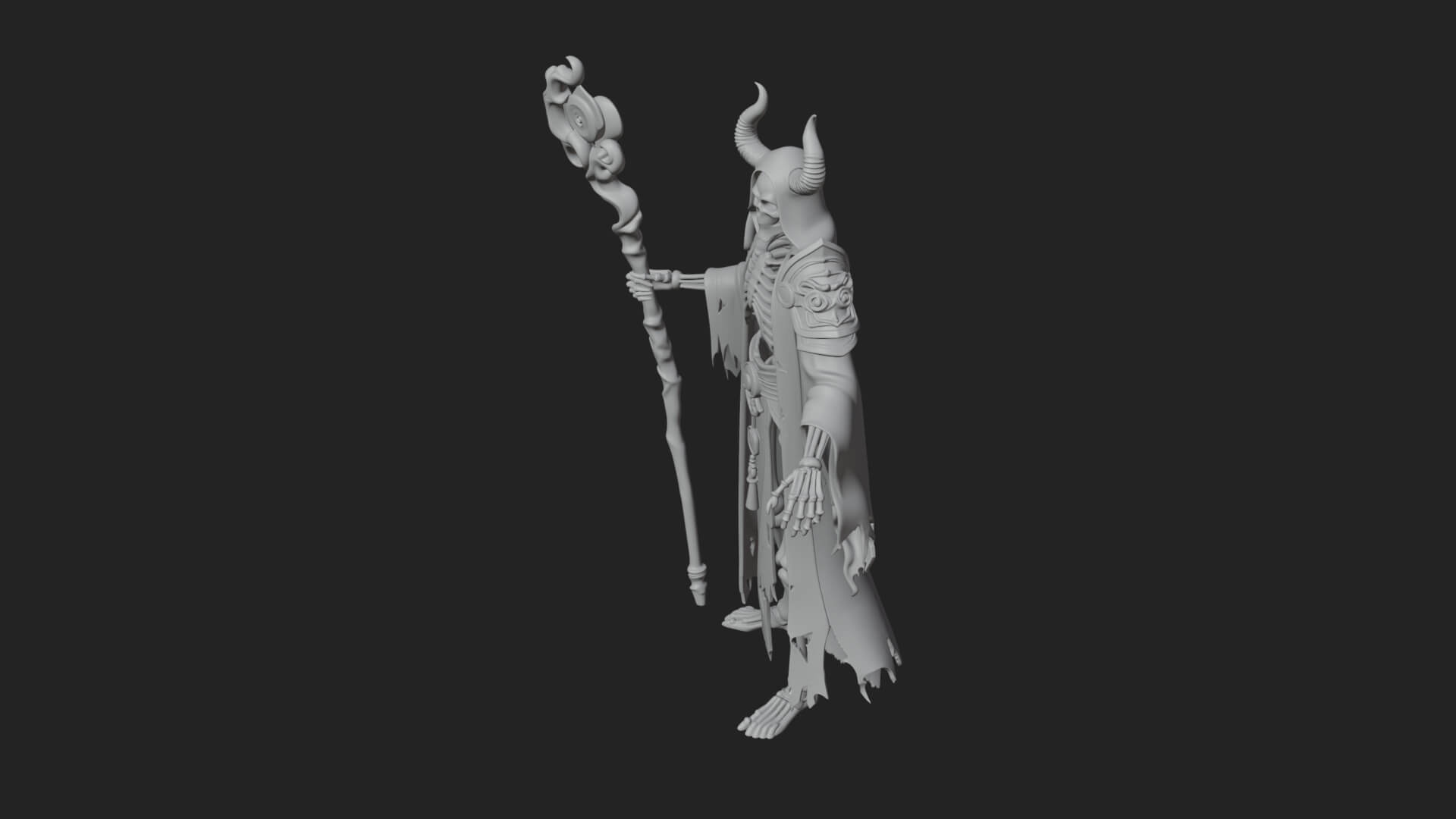 Skeleton Lich Statue Design 10 3D Print Model 3D Model