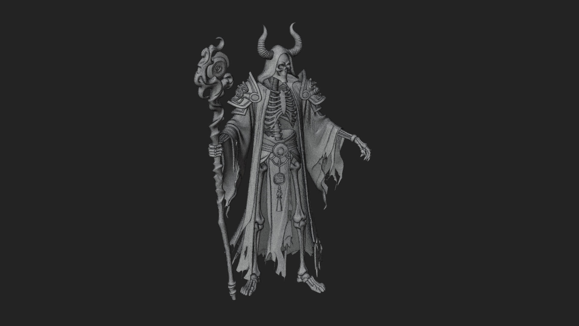 Skeleton Lich Statue Design 10 3D Print Model 3D Model