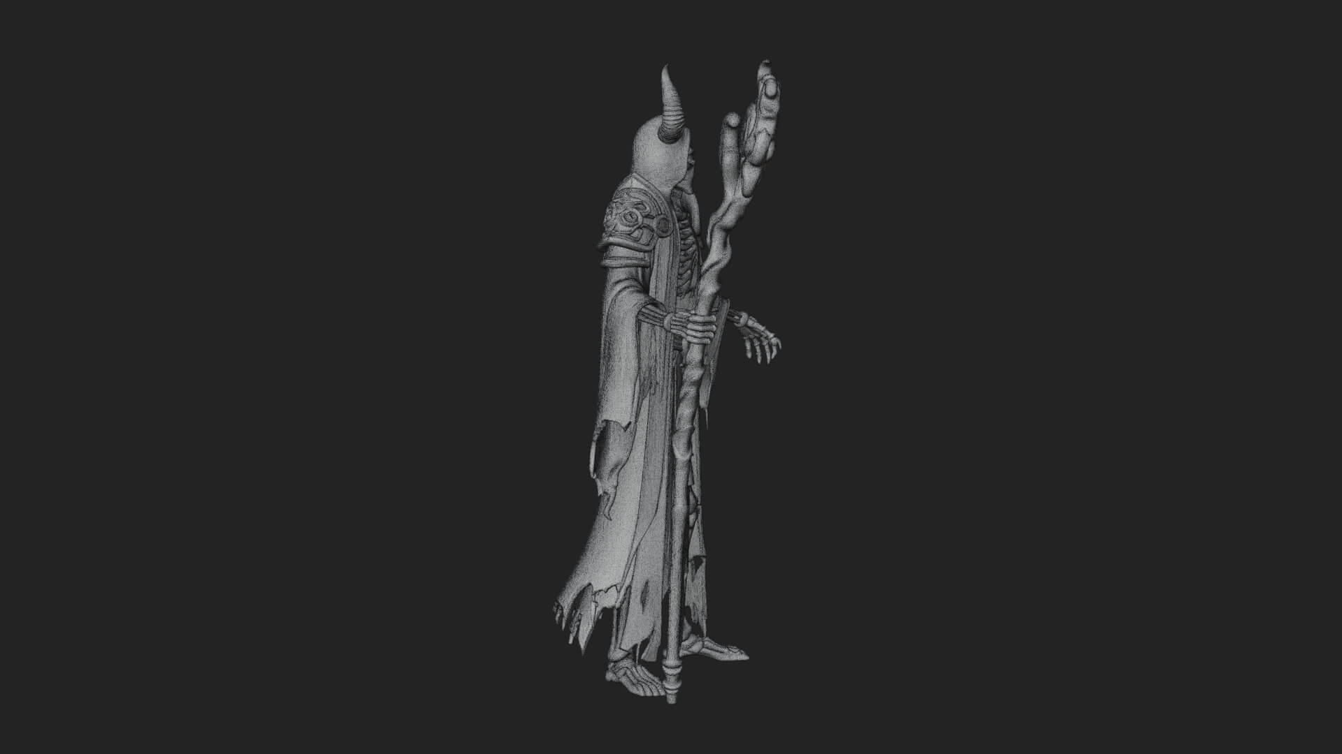 Skeleton Lich Statue Design 10 3D Print Model 3D Model