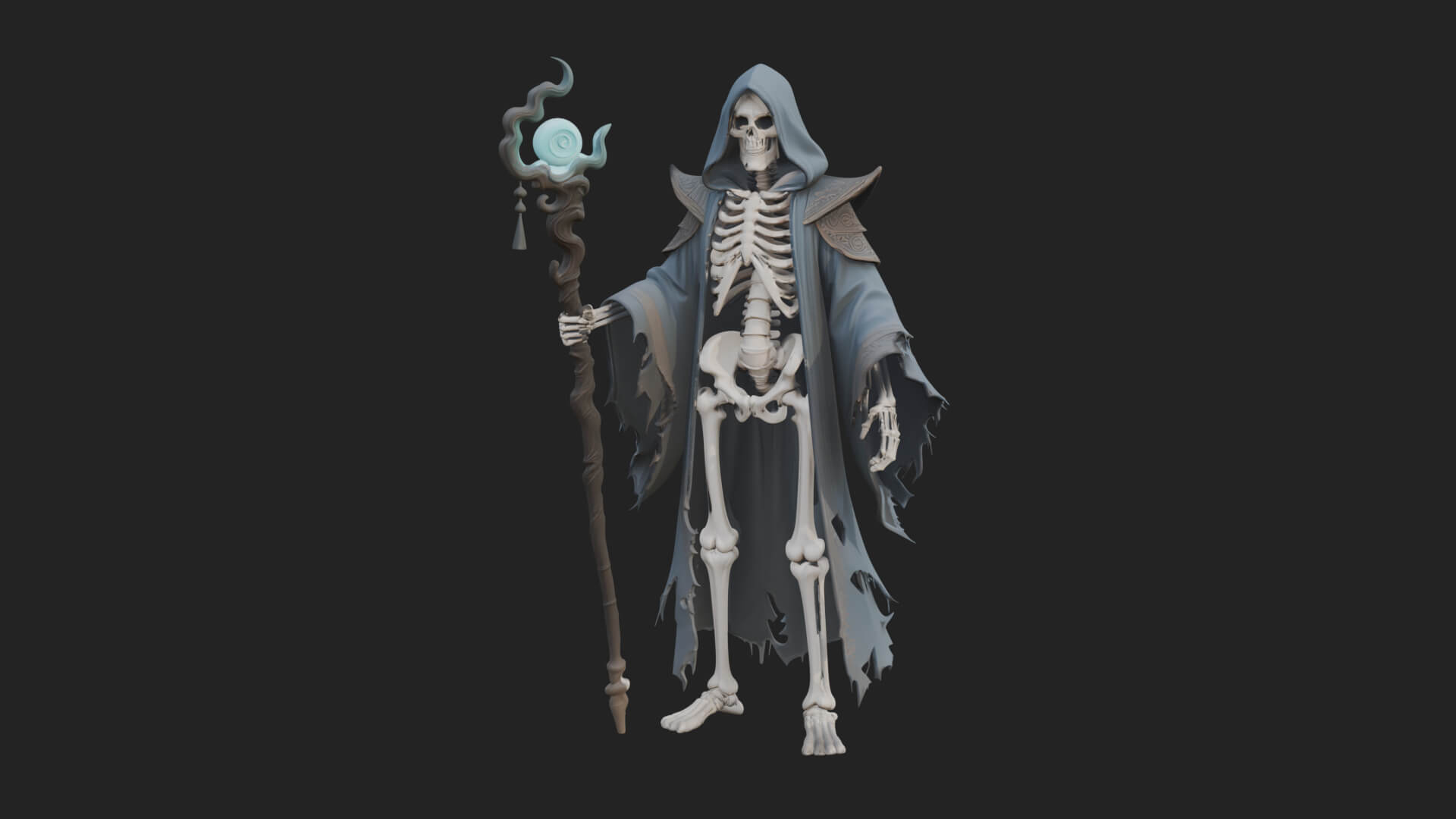 Skeleton Lich Statue Design 11 3D Print Model 3D Model