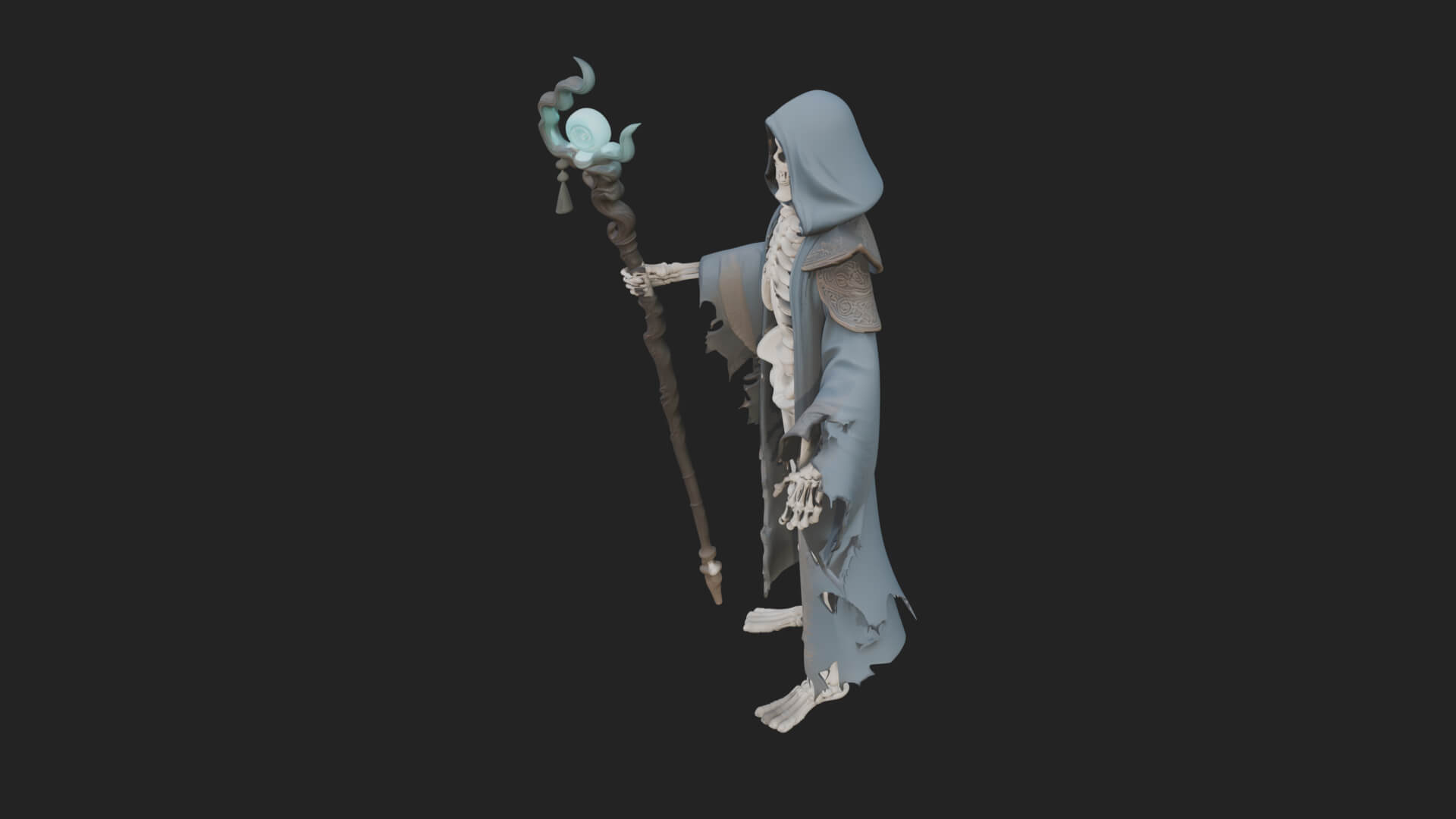 Skeleton Lich Statue Design 11 3D Print Model 3D Model