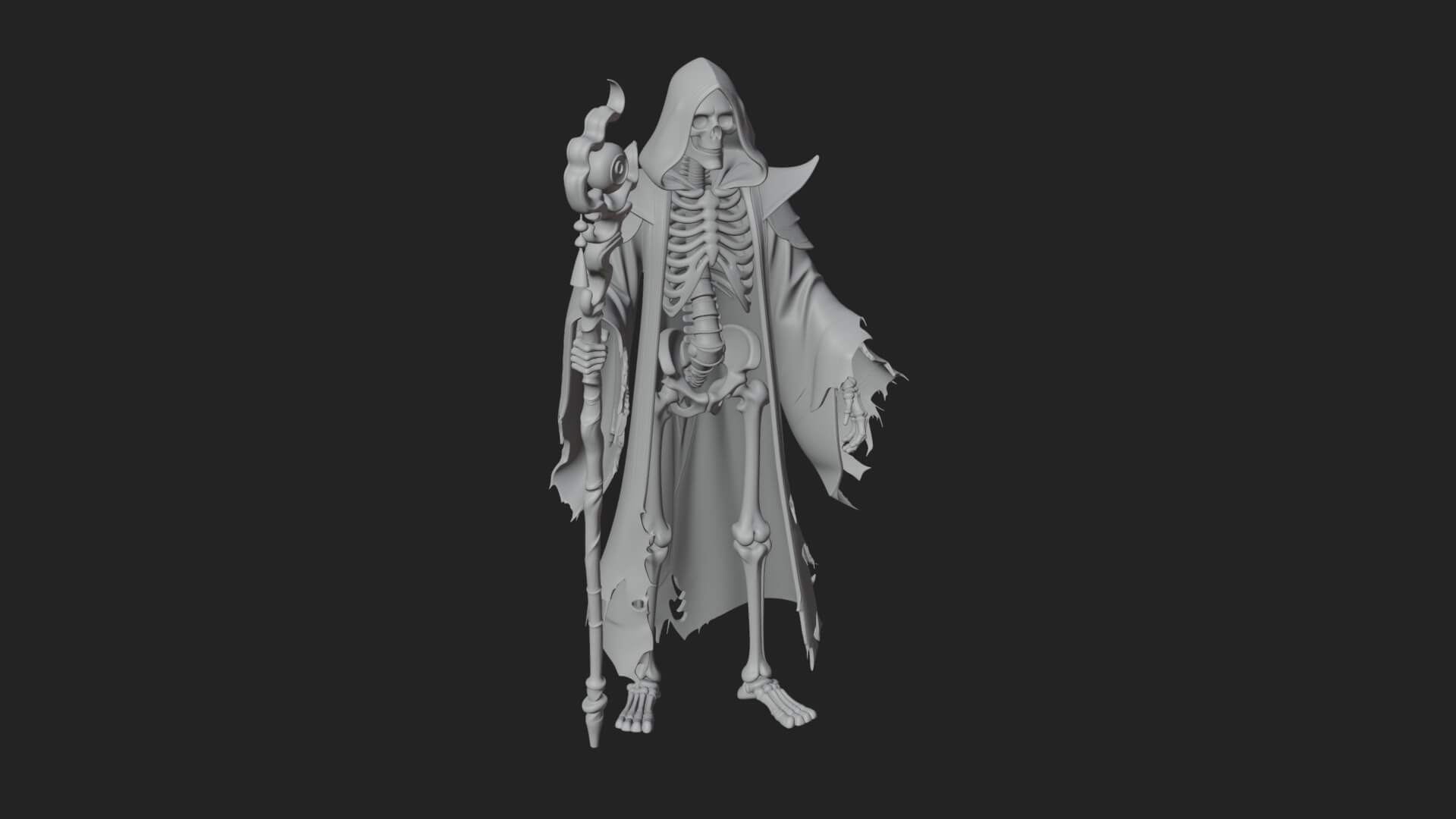 Skeleton Lich Statue Design 11 3D Print Model 3D Model