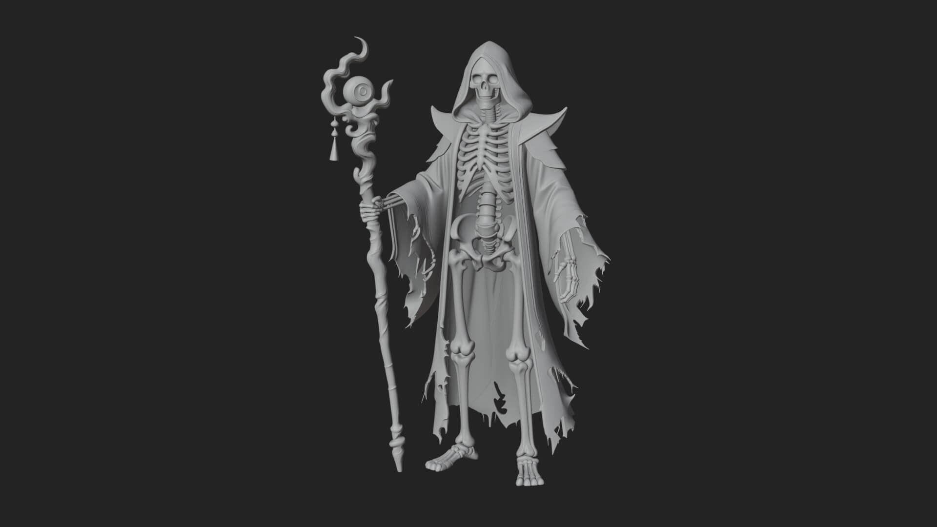 Skeleton Lich Statue Design 11 3D Print Model 3D Model