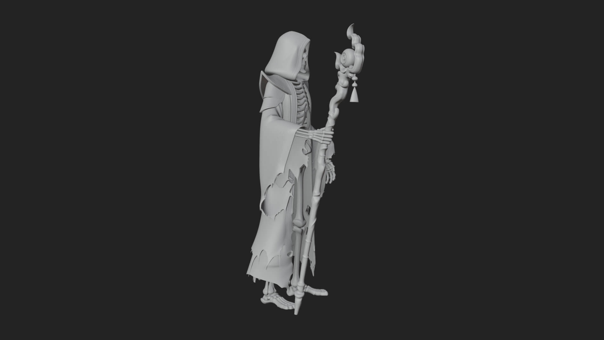 Skeleton Lich Statue Design 11 3D Print Model 3D Model