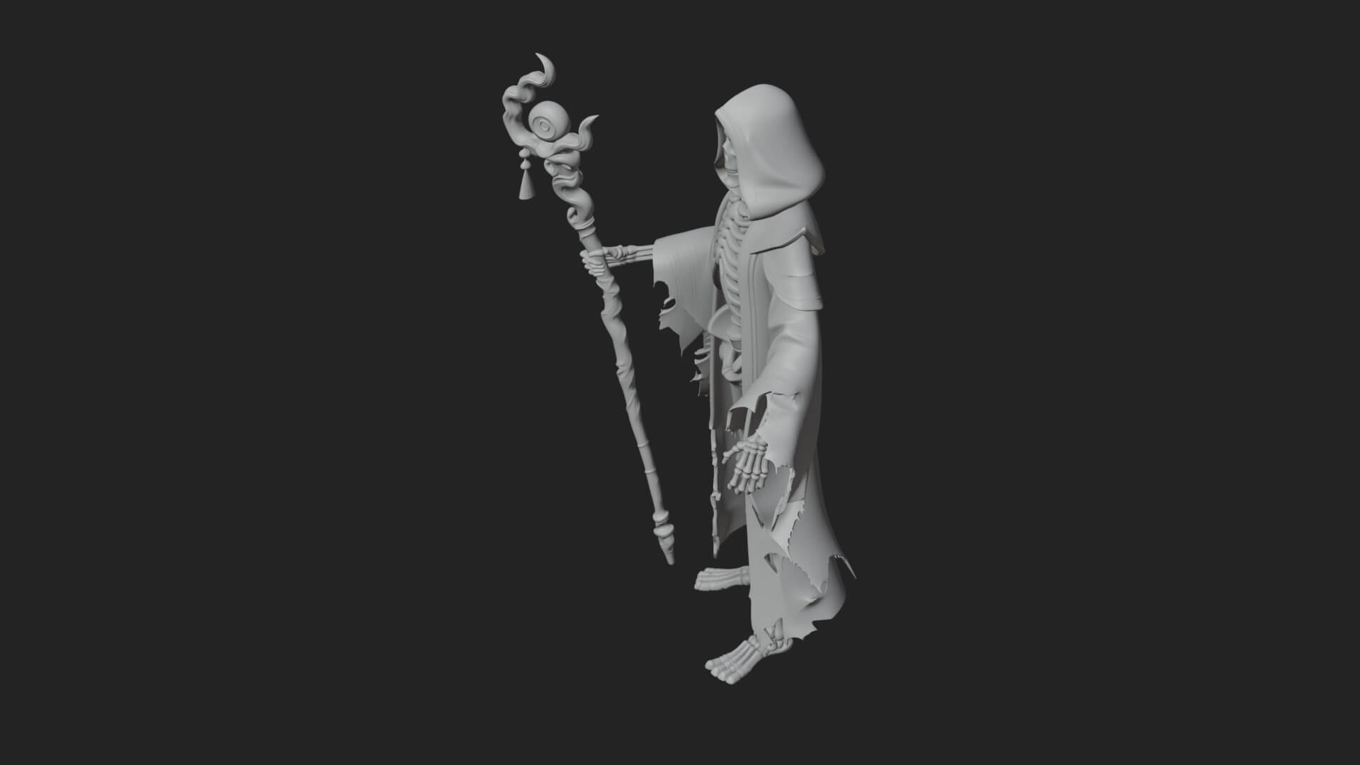 Skeleton Lich Statue Design 11 3D Print Model 3D Model