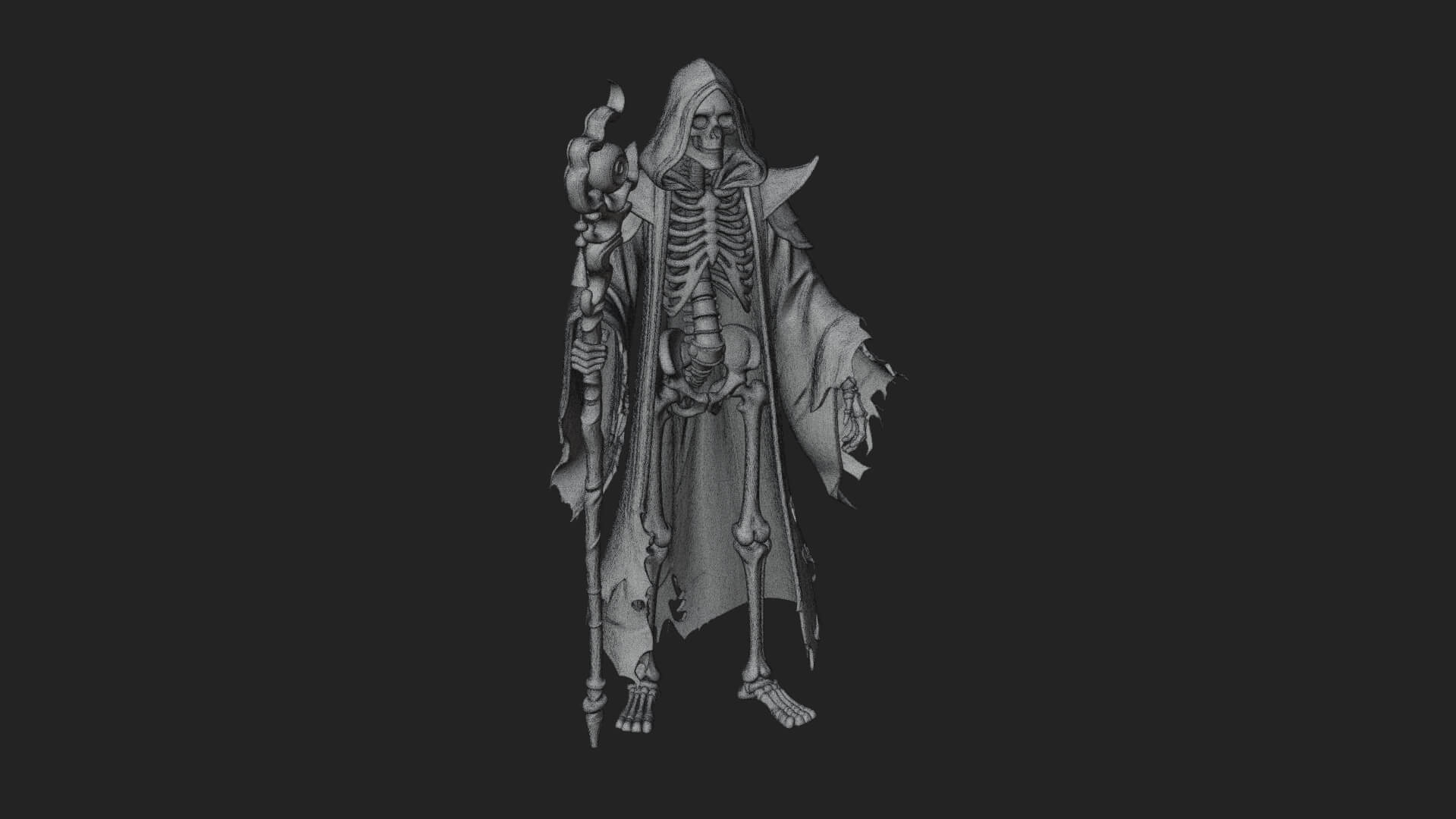 Skeleton Lich Statue Design 11 3D Print Model 3D Model