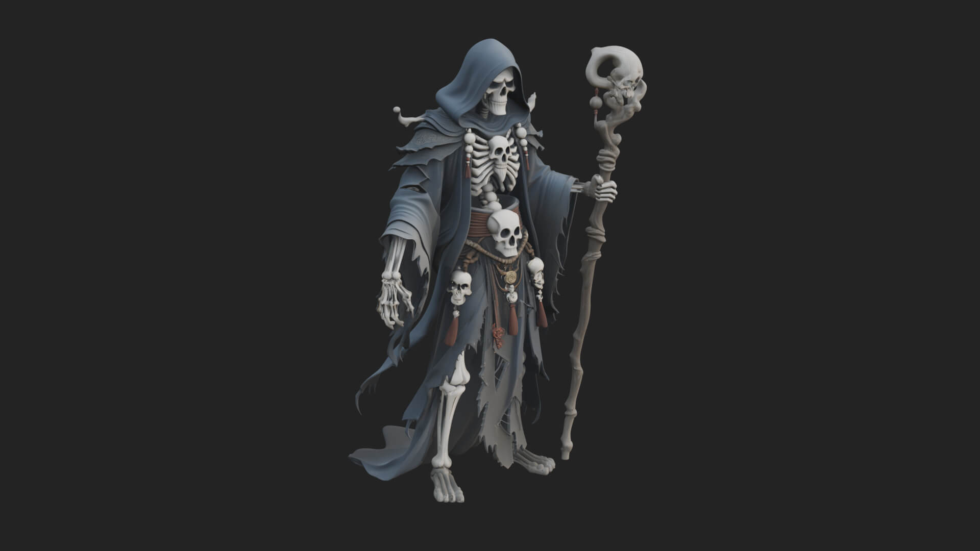 Skeleton Lich Statue Design 12 3D Print Model 3D Model