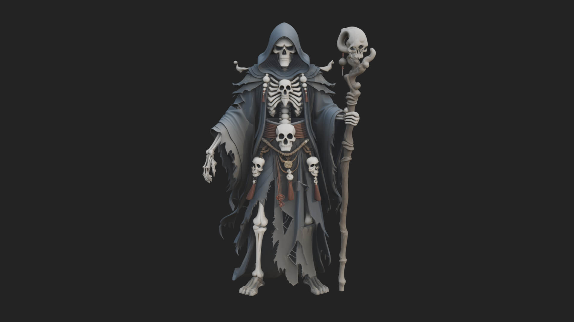 Skeleton Lich Statue Design 12 3D Print Model 3D Model