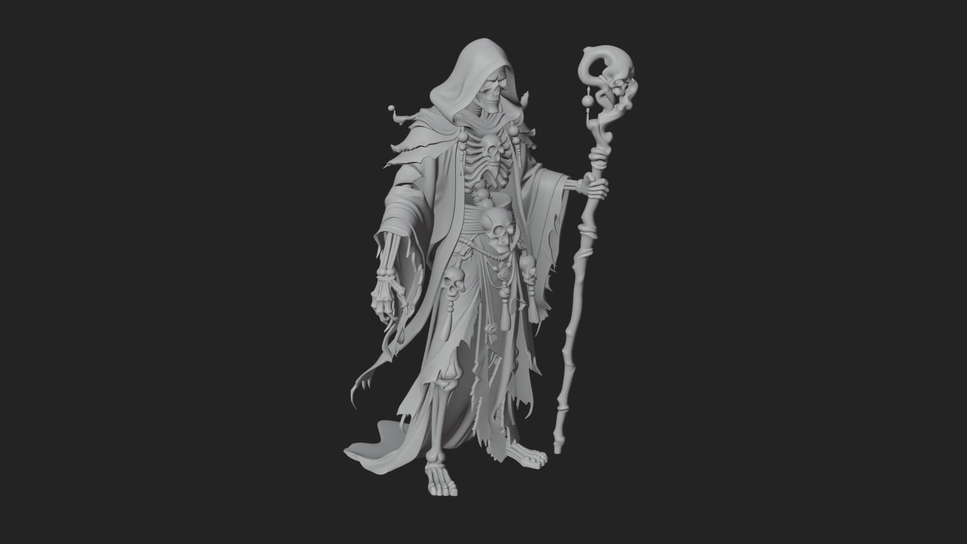 Skeleton Lich Statue Design 12 3D Print Model 3D Model