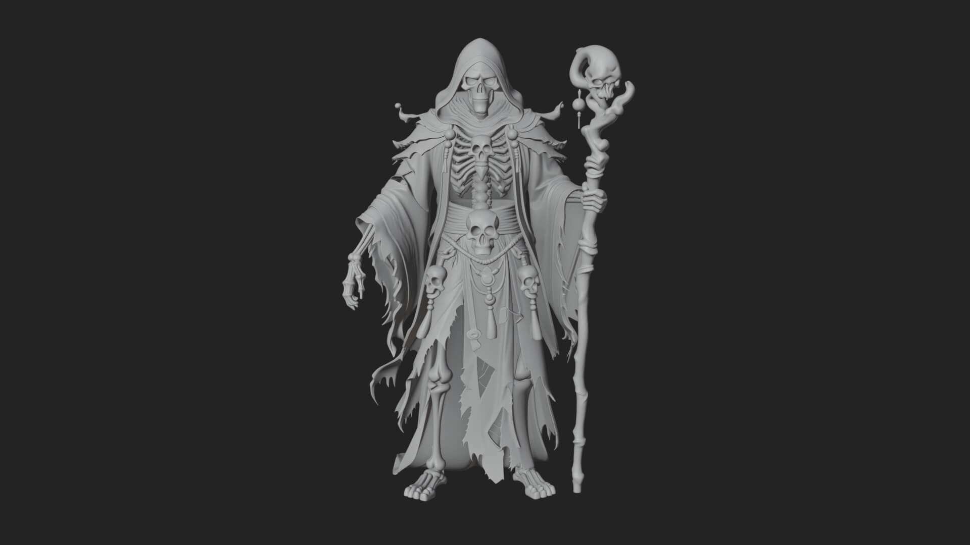 Skeleton Lich Statue Design 12 3D Print Model 3D Model