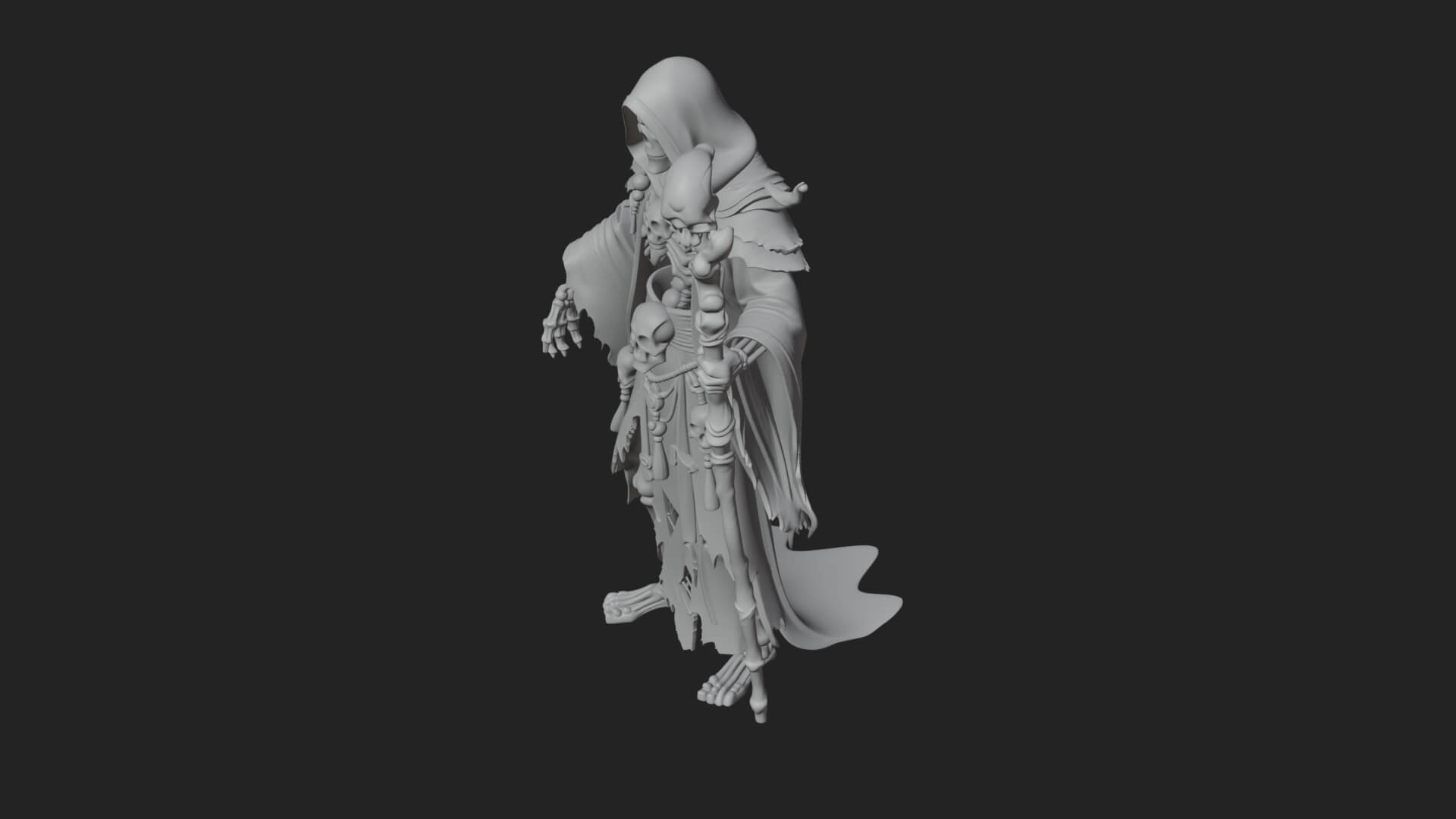 Skeleton Lich Statue Design 12 3D Print Model 3D Model