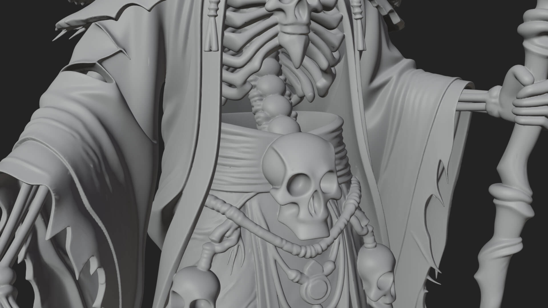 Skeleton Lich Statue Design 12 3D Print Model 3D Model