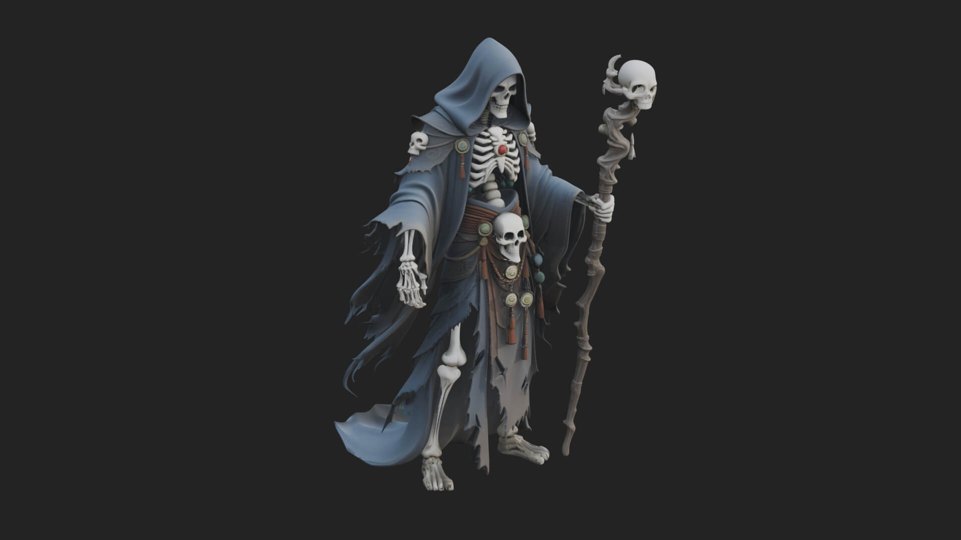 Skeleton Lich Statue Design 13 3D Print Model 3D Model