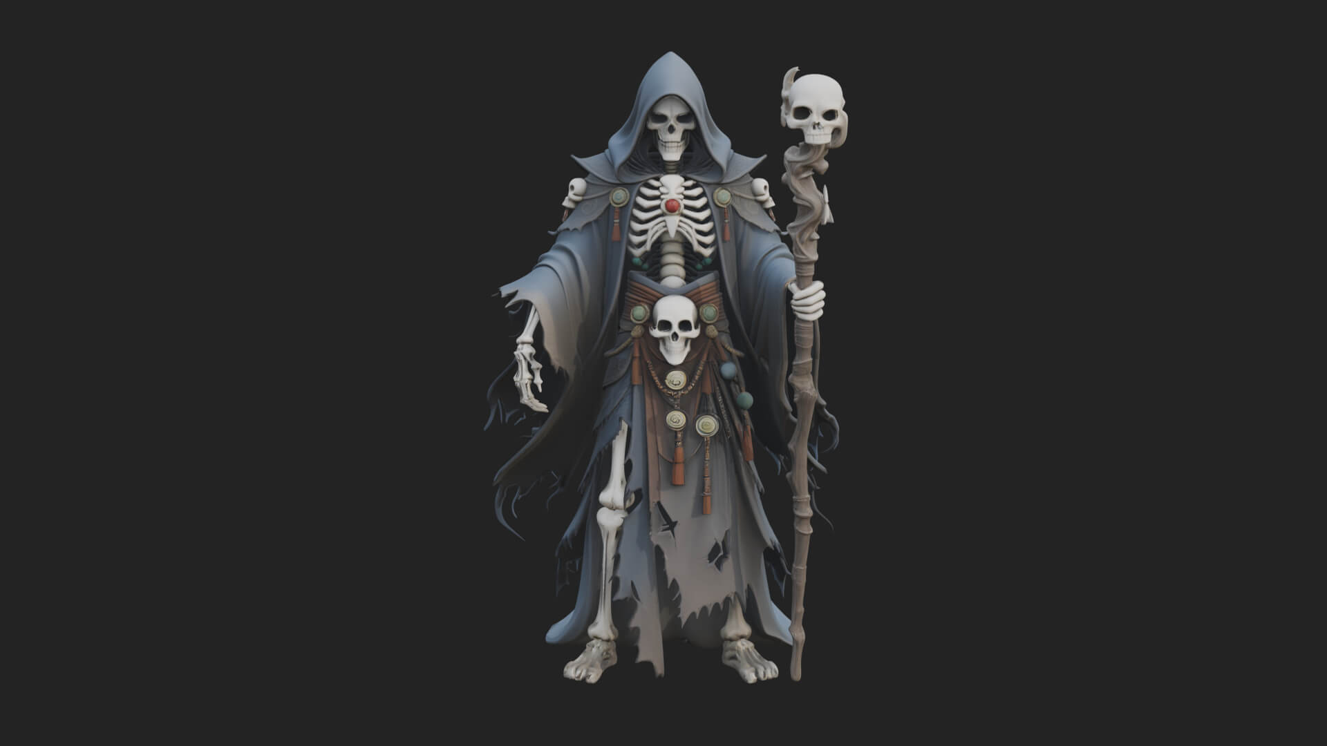 Skeleton Lich Statue Design 13 3D Print Model 3D Model