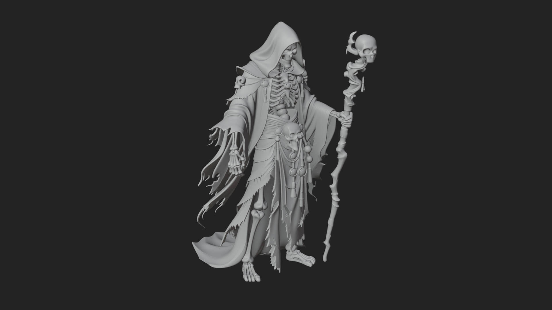 Skeleton Lich Statue Design 13 3D Print Model 3D Model