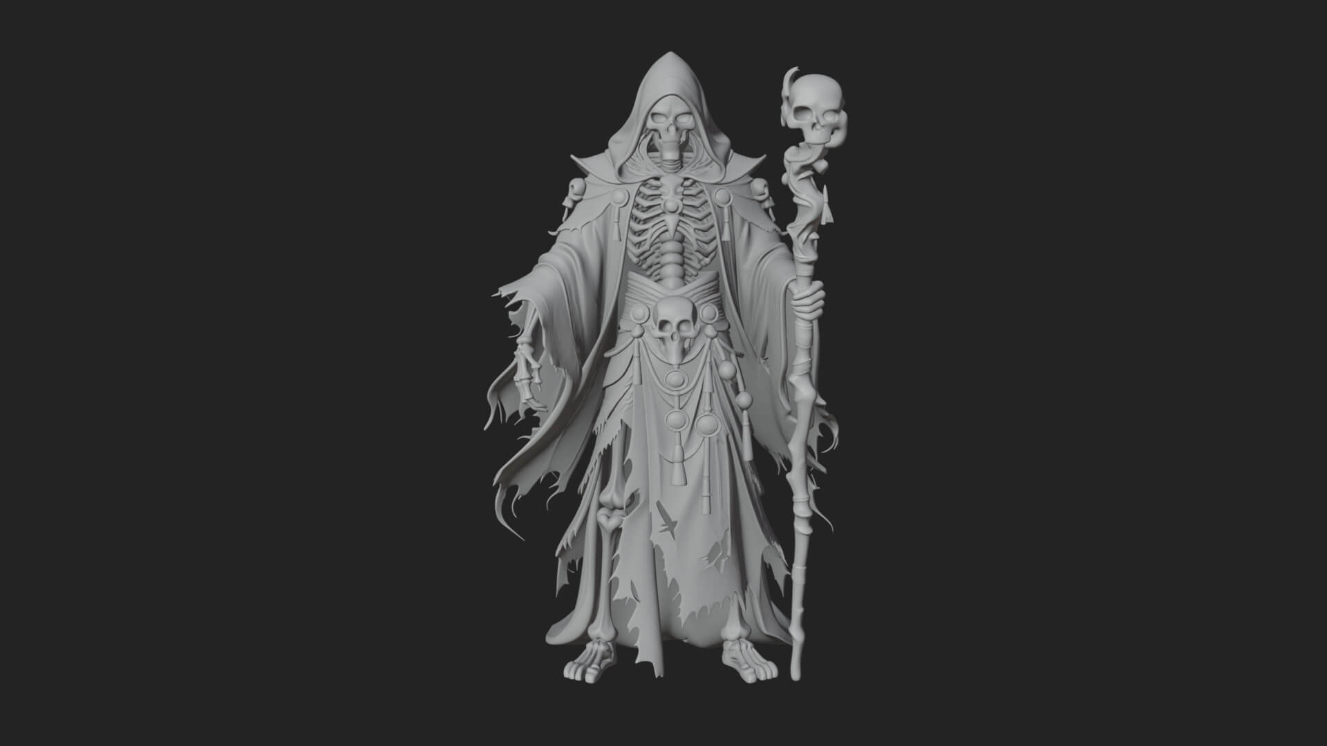 Skeleton Lich Statue Design 13 3D Print Model 3D Model