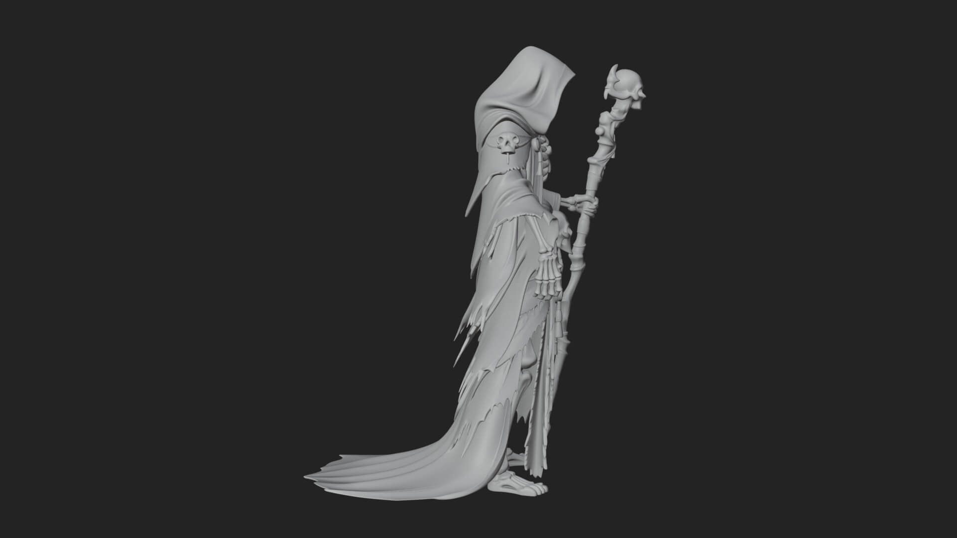Skeleton Lich Statue Design 13 3D Print Model 3D Model