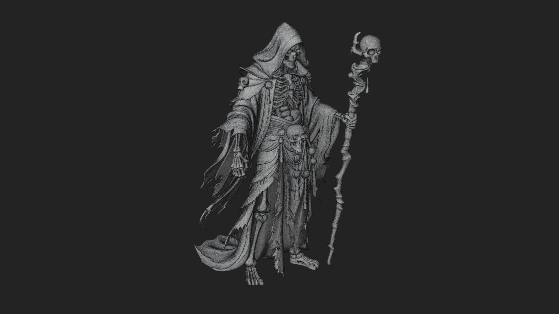 Skeleton Lich Statue Design 13 3D Print Model 3D Model