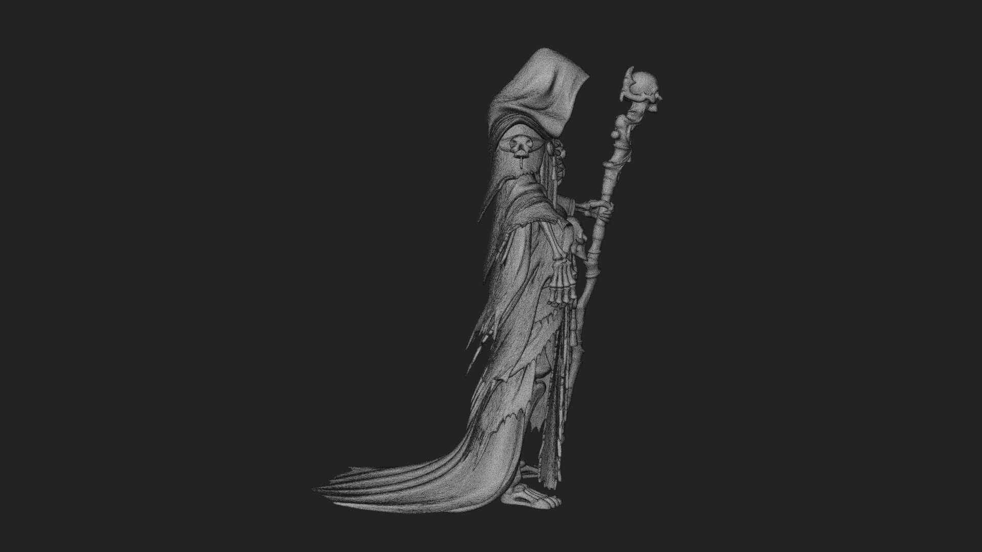 Skeleton Lich Statue Design 13 3D Print Model 3D Model