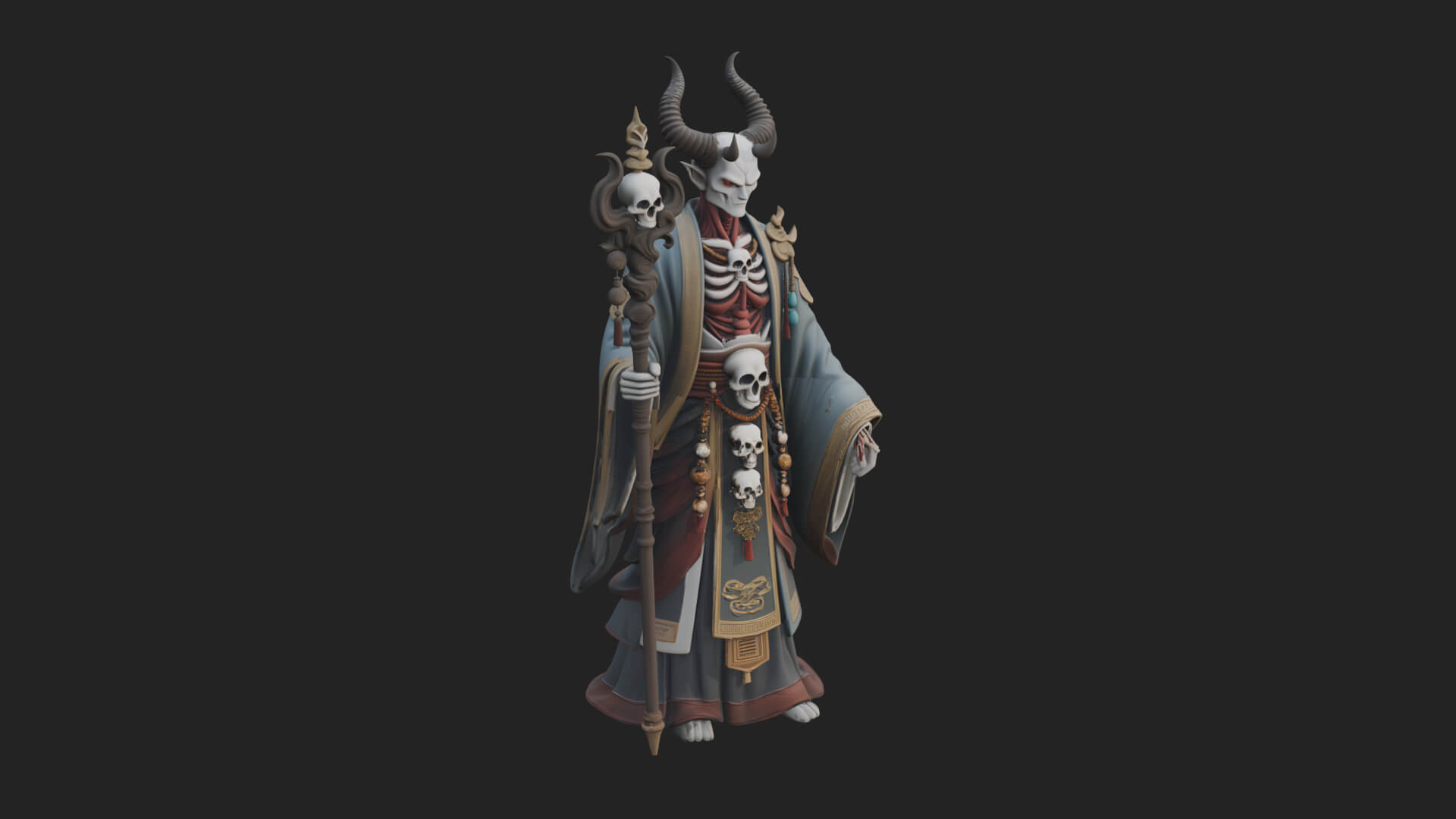 Skeleton Lich Statue Design 14 3D Print Model 3D Model