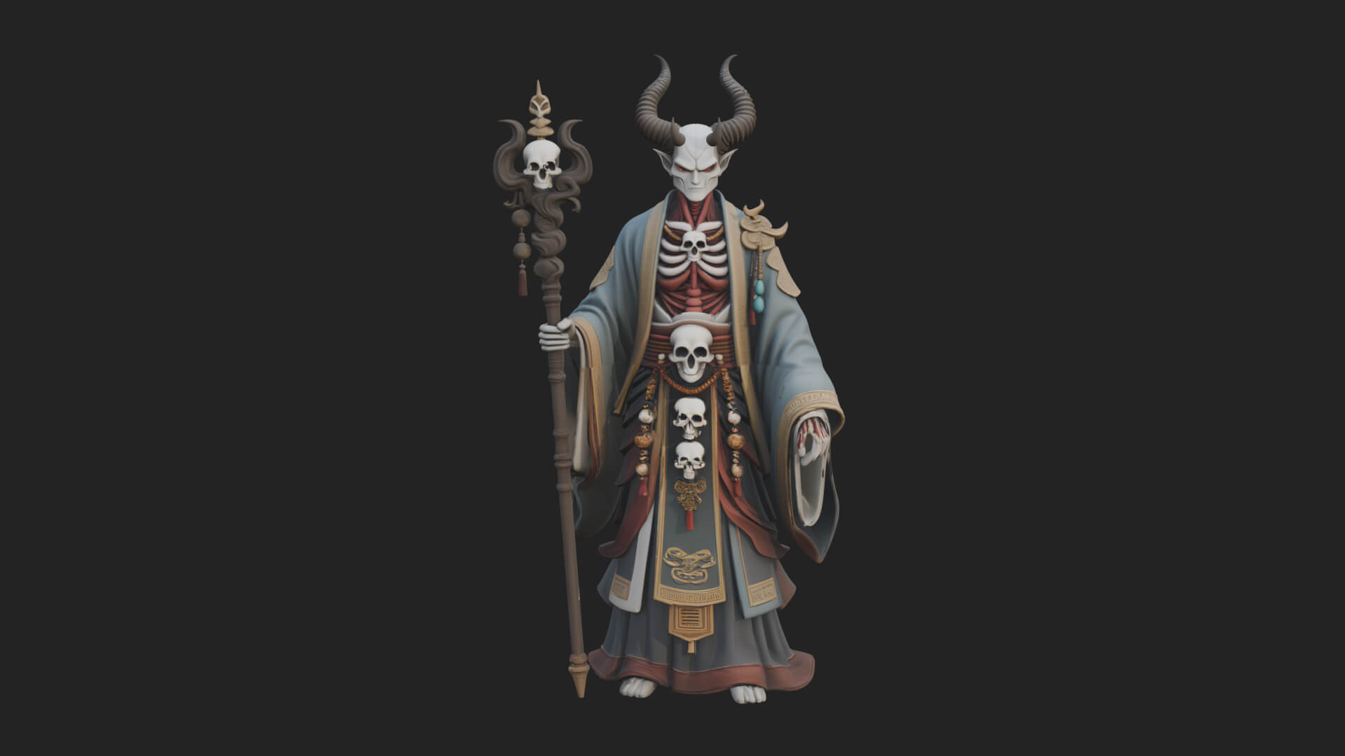 Skeleton Lich Statue Design 14 3D Print Model 3D Model