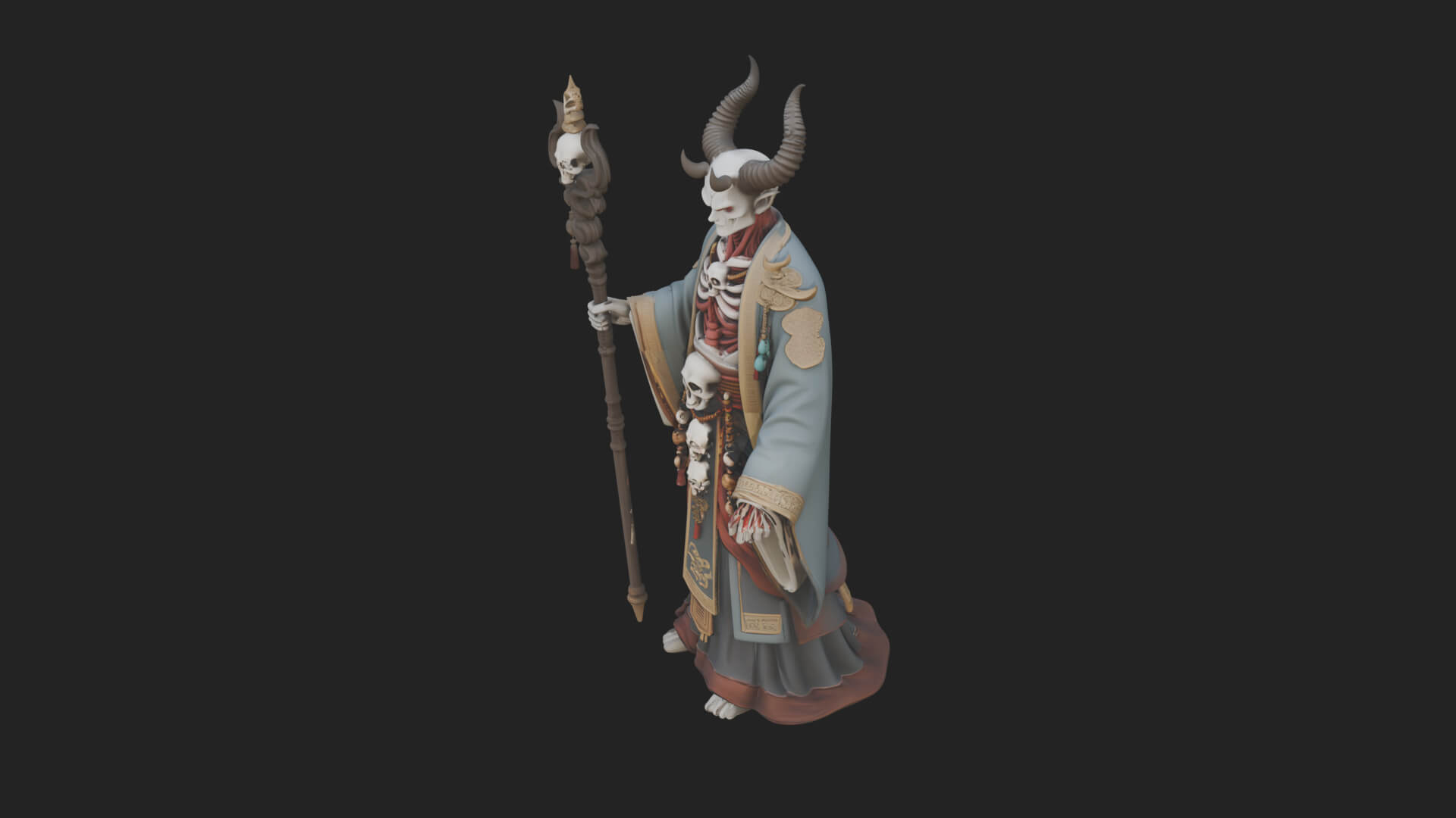 Skeleton Lich Statue Design 14 3D Print Model 3D Model