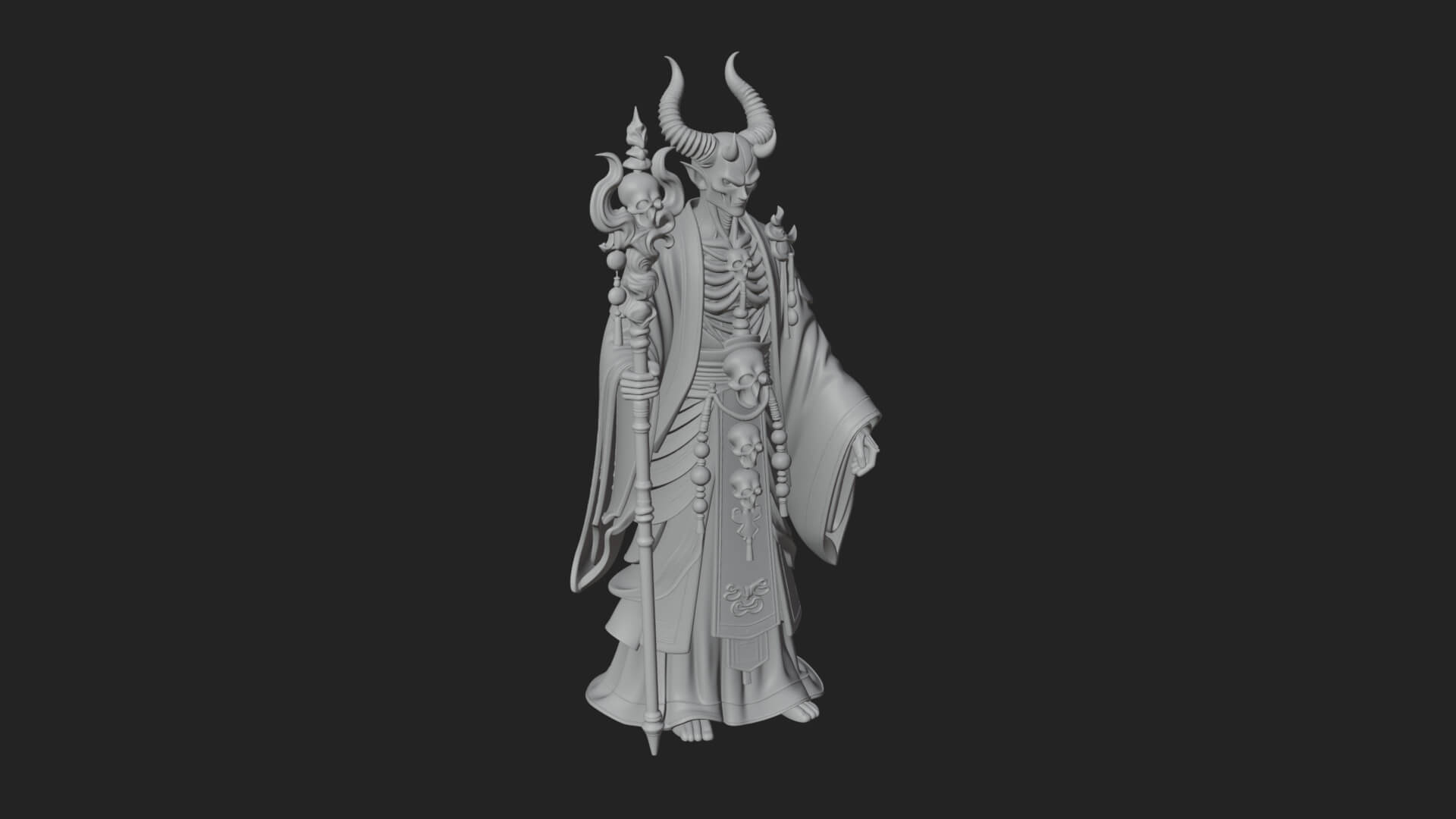 Skeleton Lich Statue Design 14 3D Print Model 3D Model