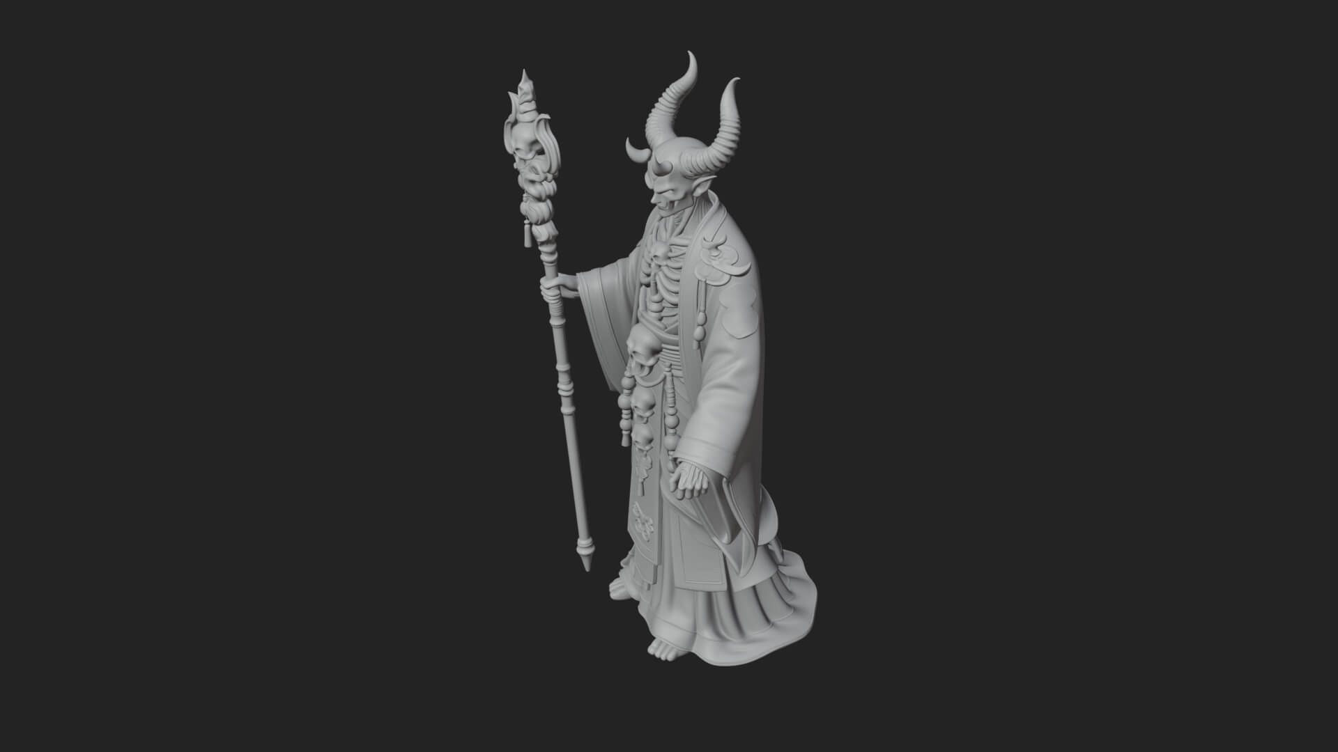 Skeleton Lich Statue Design 14 3D Print Model 3D Model