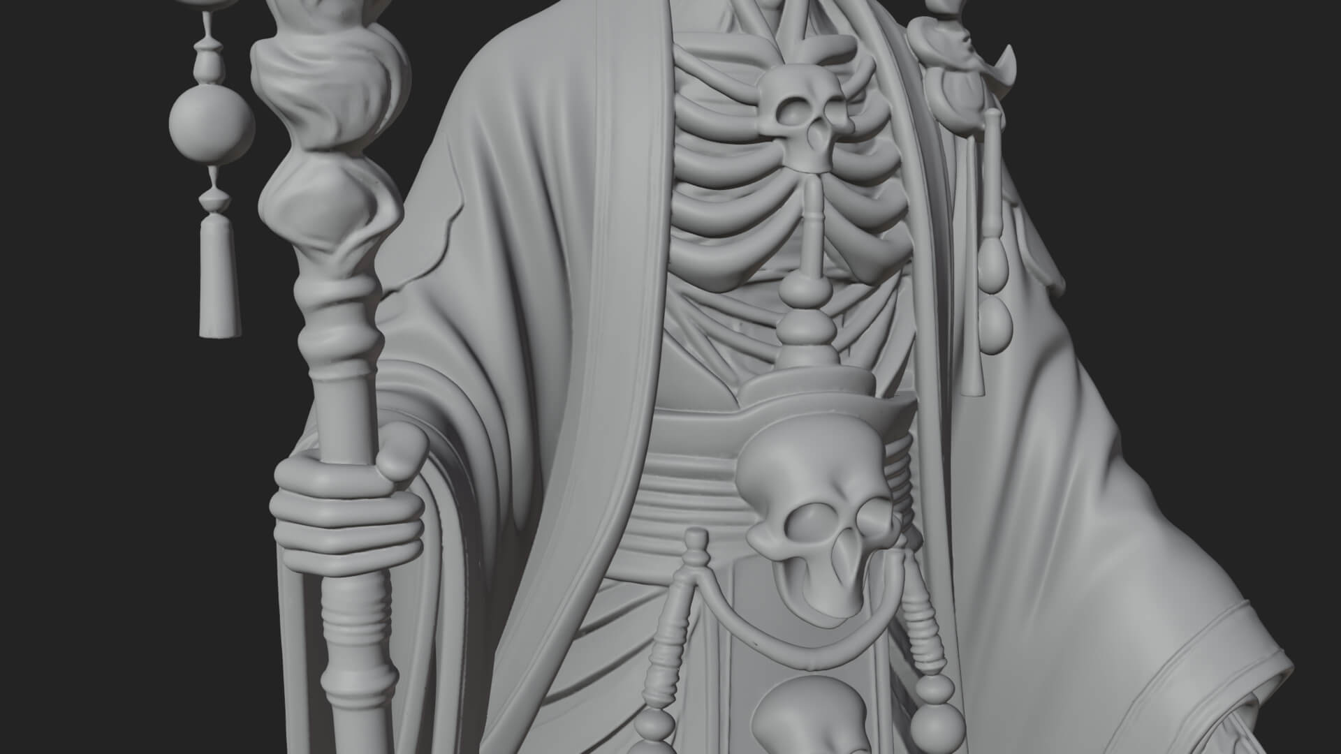 Skeleton Lich Statue Design 14 3D Print Model 3D Model