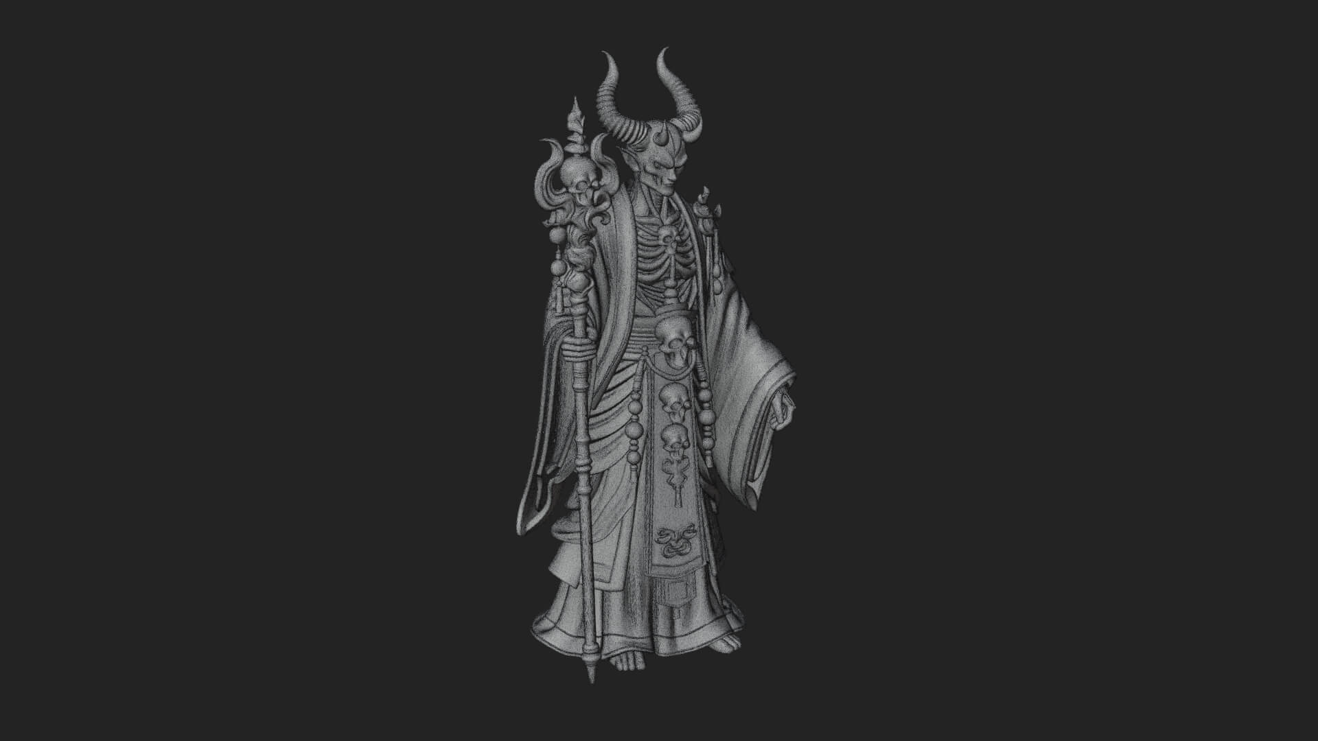 Skeleton Lich Statue Design 14 3D Print Model 3D Model