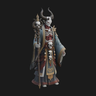 Skeleton Lich Statue Design 14 3D Print Model