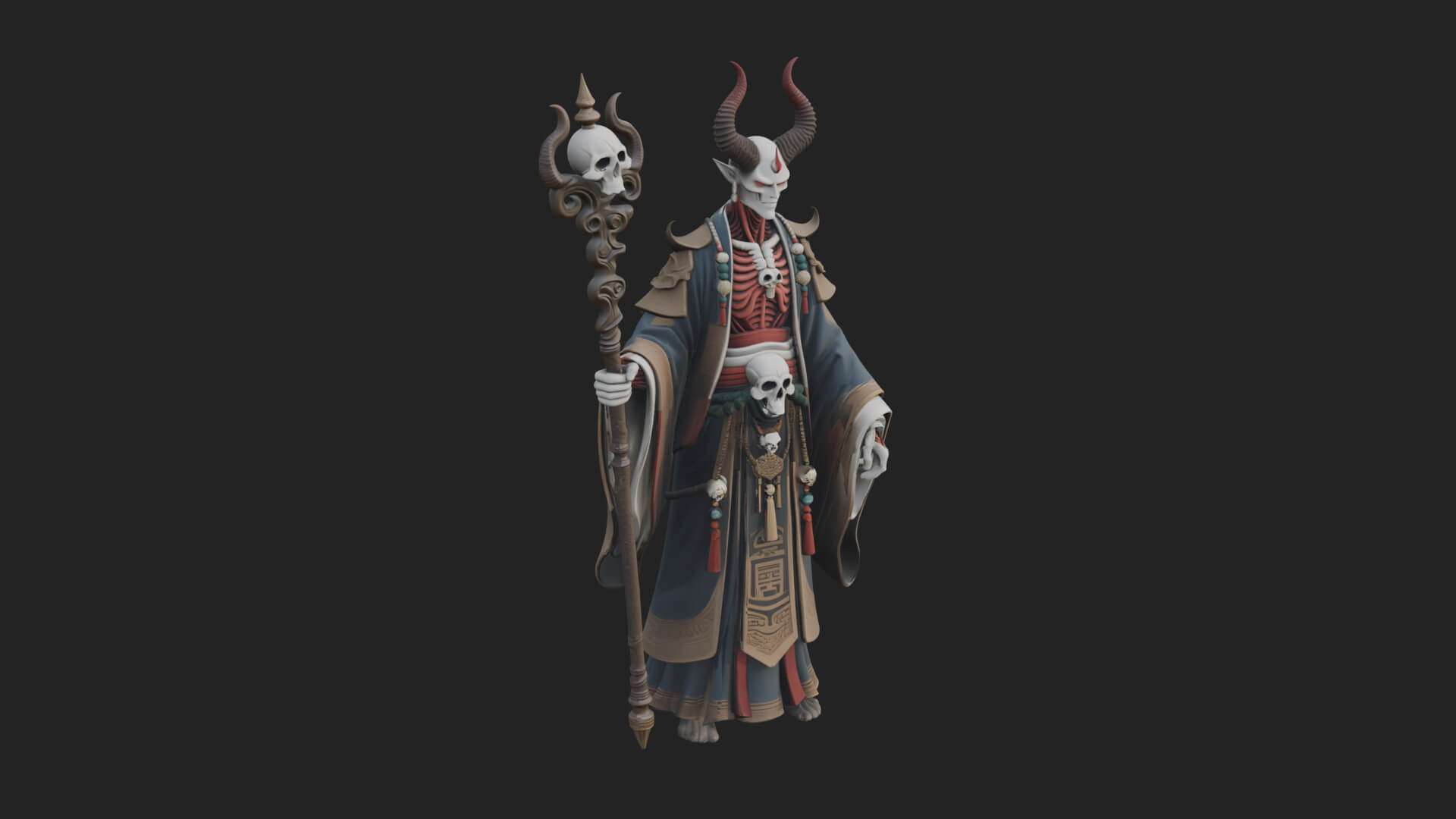 Skeleton Lich Statue Design 15 3D Print Model 3D Model