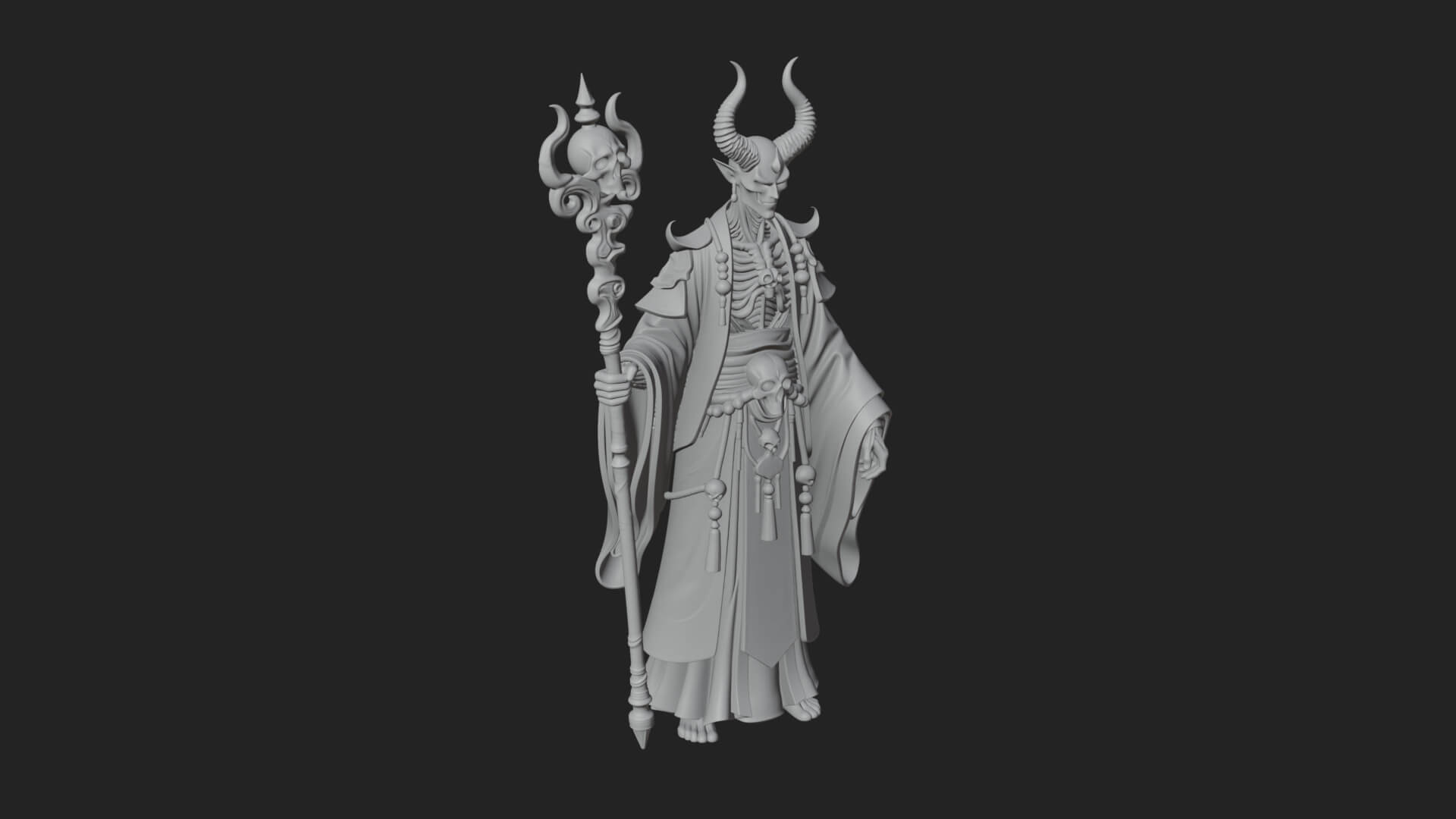 Skeleton Lich Statue Design 15 3D Print Model 3D Model