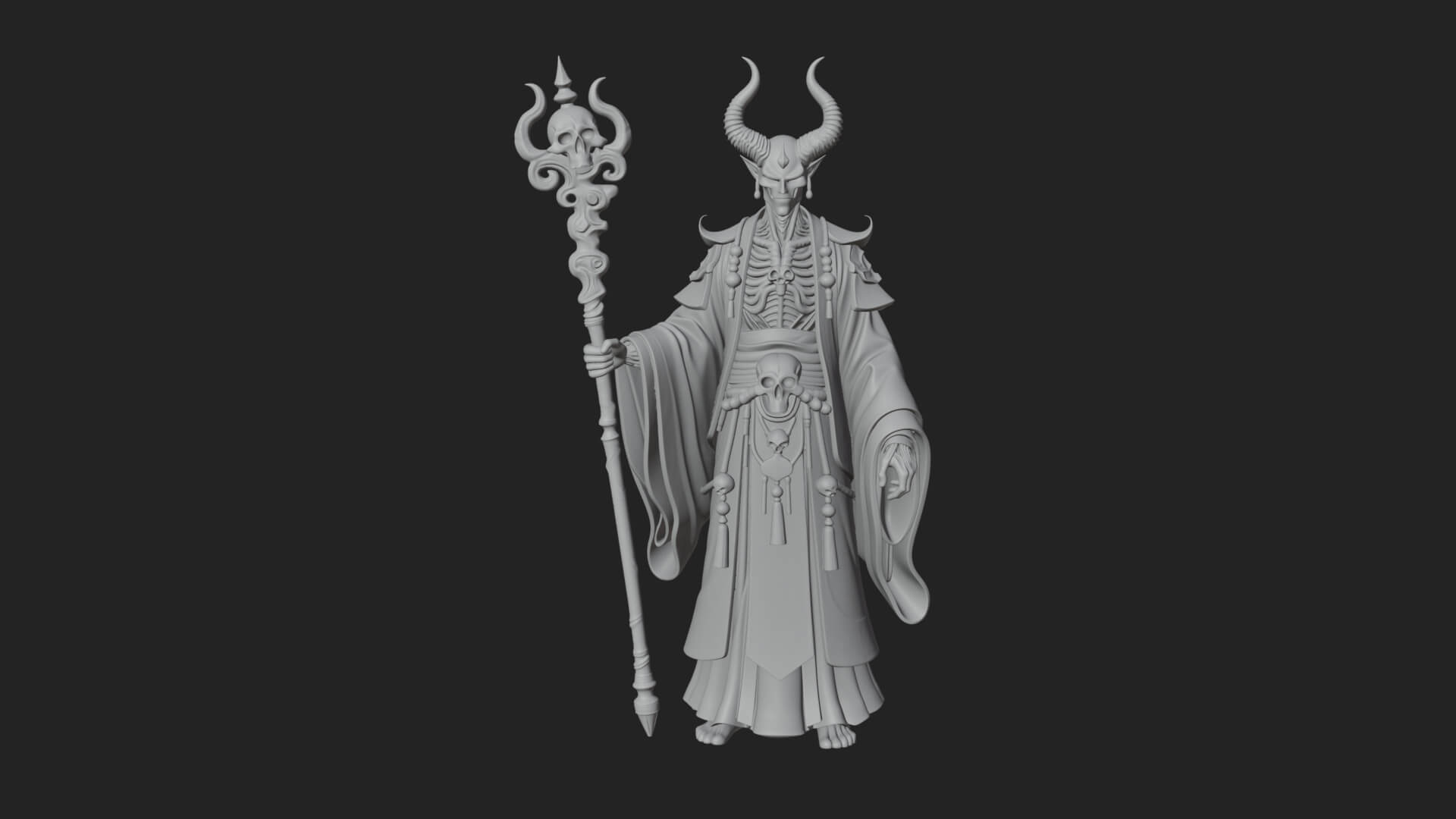 Skeleton Lich Statue Design 15 3D Print Model 3D Model
